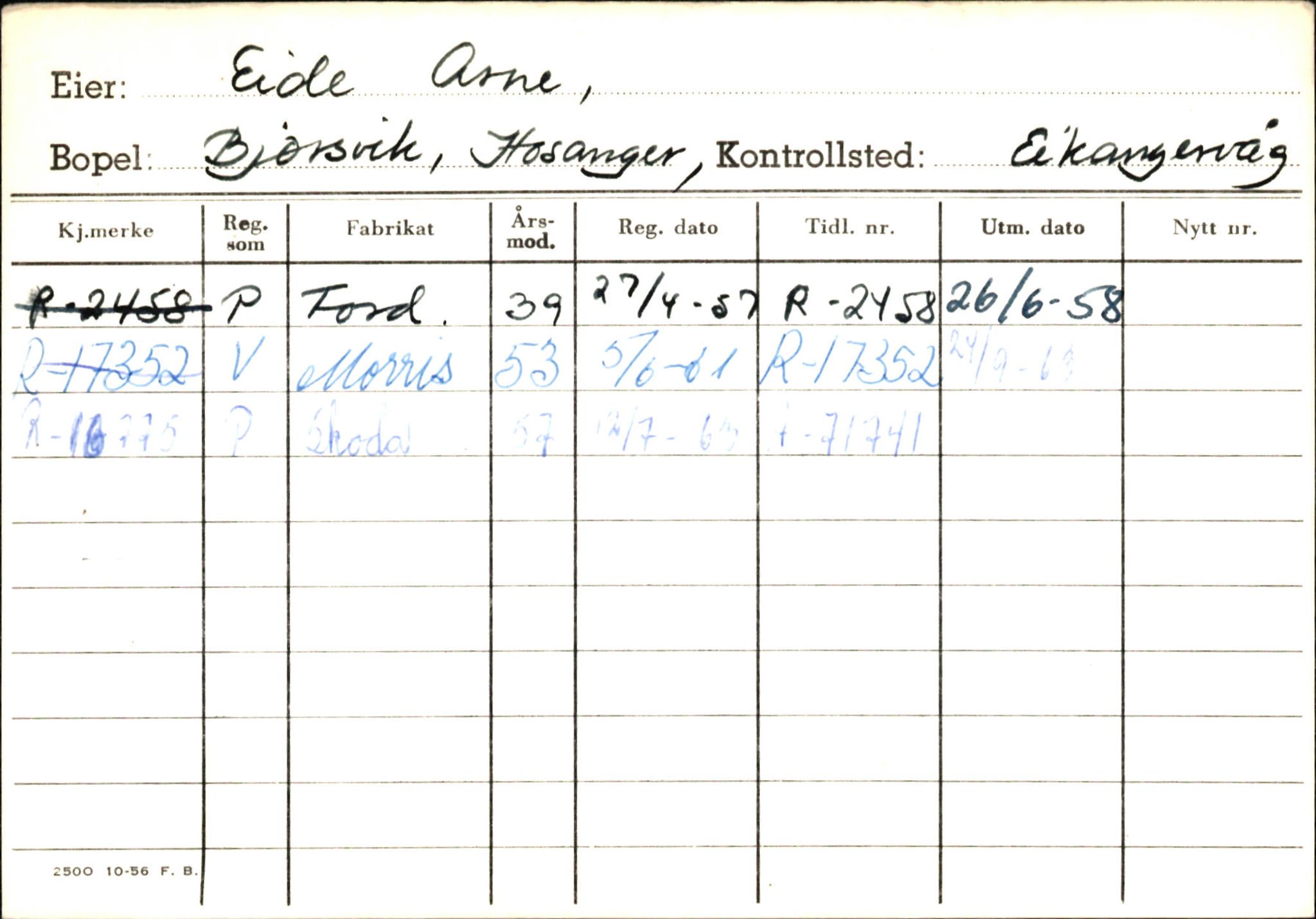 Statens vegvesen, Hordaland vegkontor, AV/SAB-A-5201/2/Ha/L0010: R-eierkort E, 1920-1971, p. 29