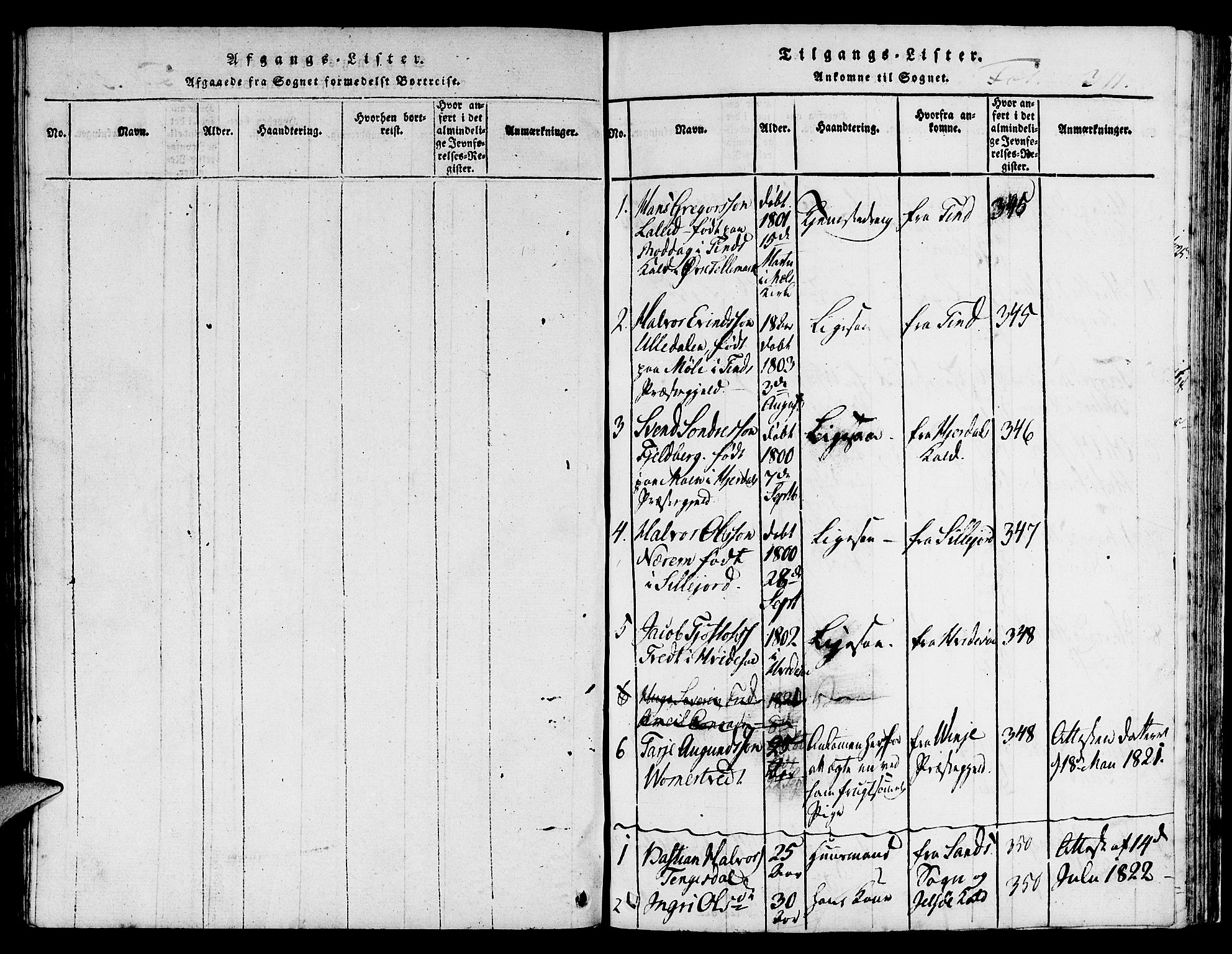 Suldal sokneprestkontor, SAST/A-101845/01/IV/L0006: Parish register (official) no. A 6, 1816-1836, p. 311