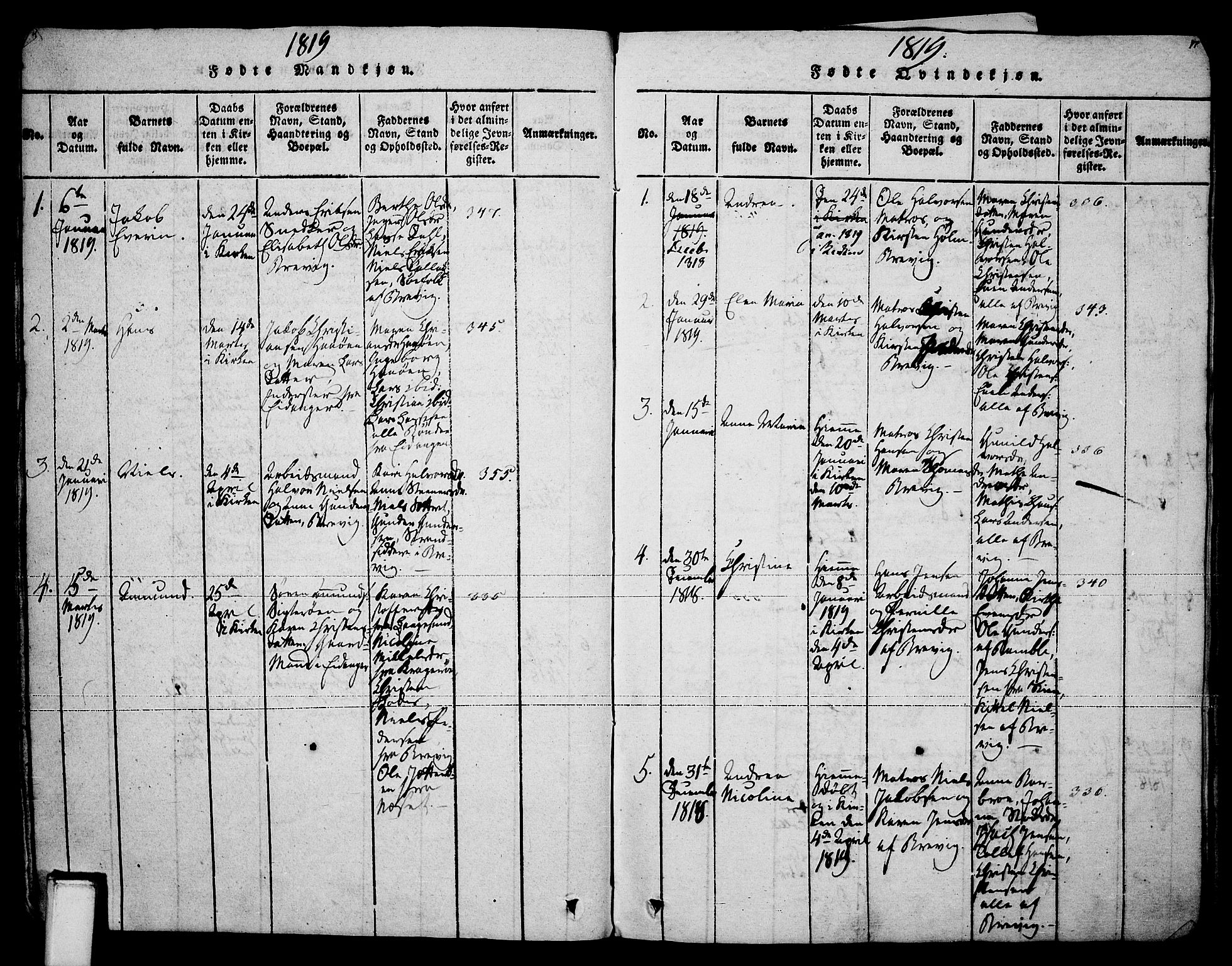 Brevik kirkebøker, SAKO/A-255/F/Fa/L0004: Parish register (official) no. 4, 1814-1846, p. 17