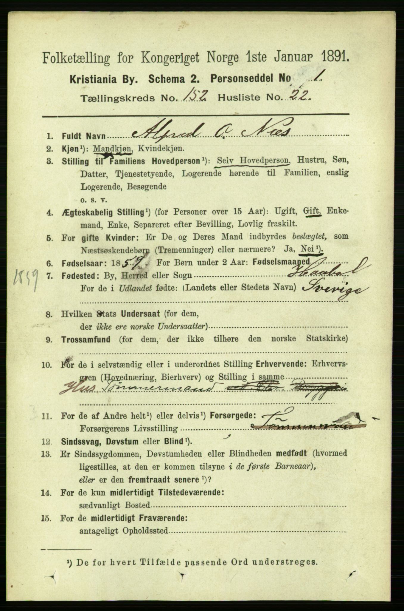 RA, 1891 census for 0301 Kristiania, 1891, p. 85843