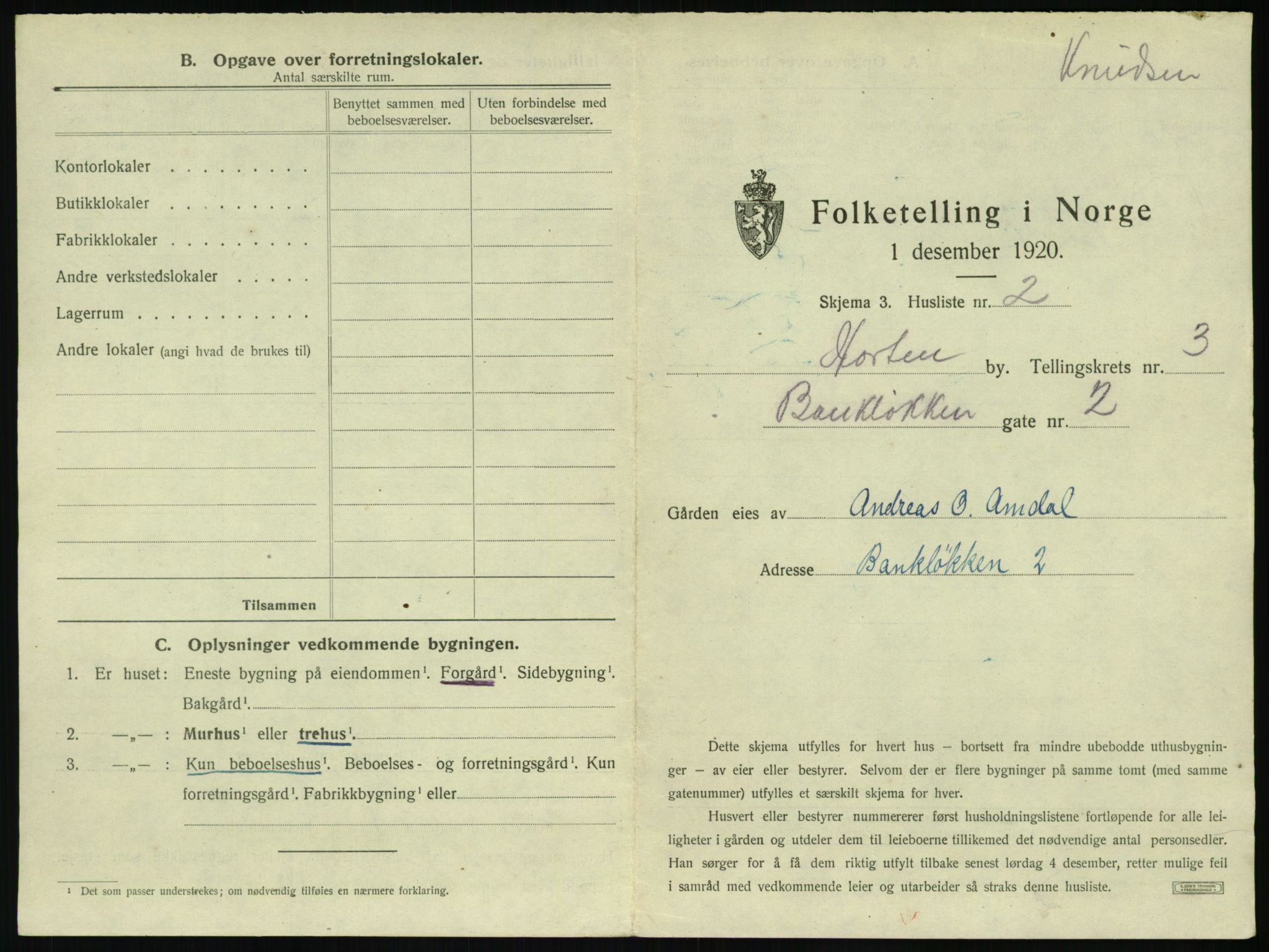 SAKO, 1920 census for Horten, 1920, p. 761