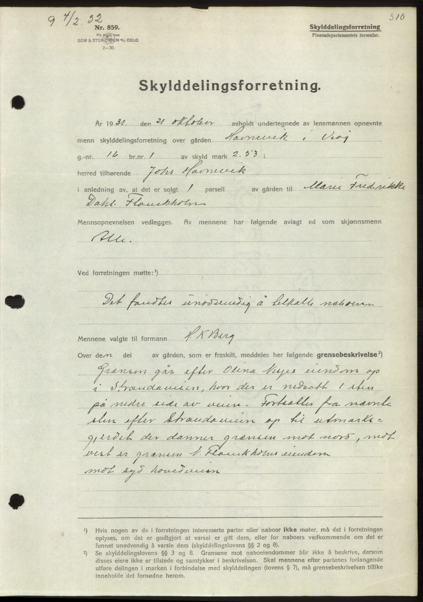 Romsdal sorenskriveri, AV/SAT-A-4149/1/2/2C/L0060: Mortgage book no. 54, 1931-1932, Deed date: 04.01.1932