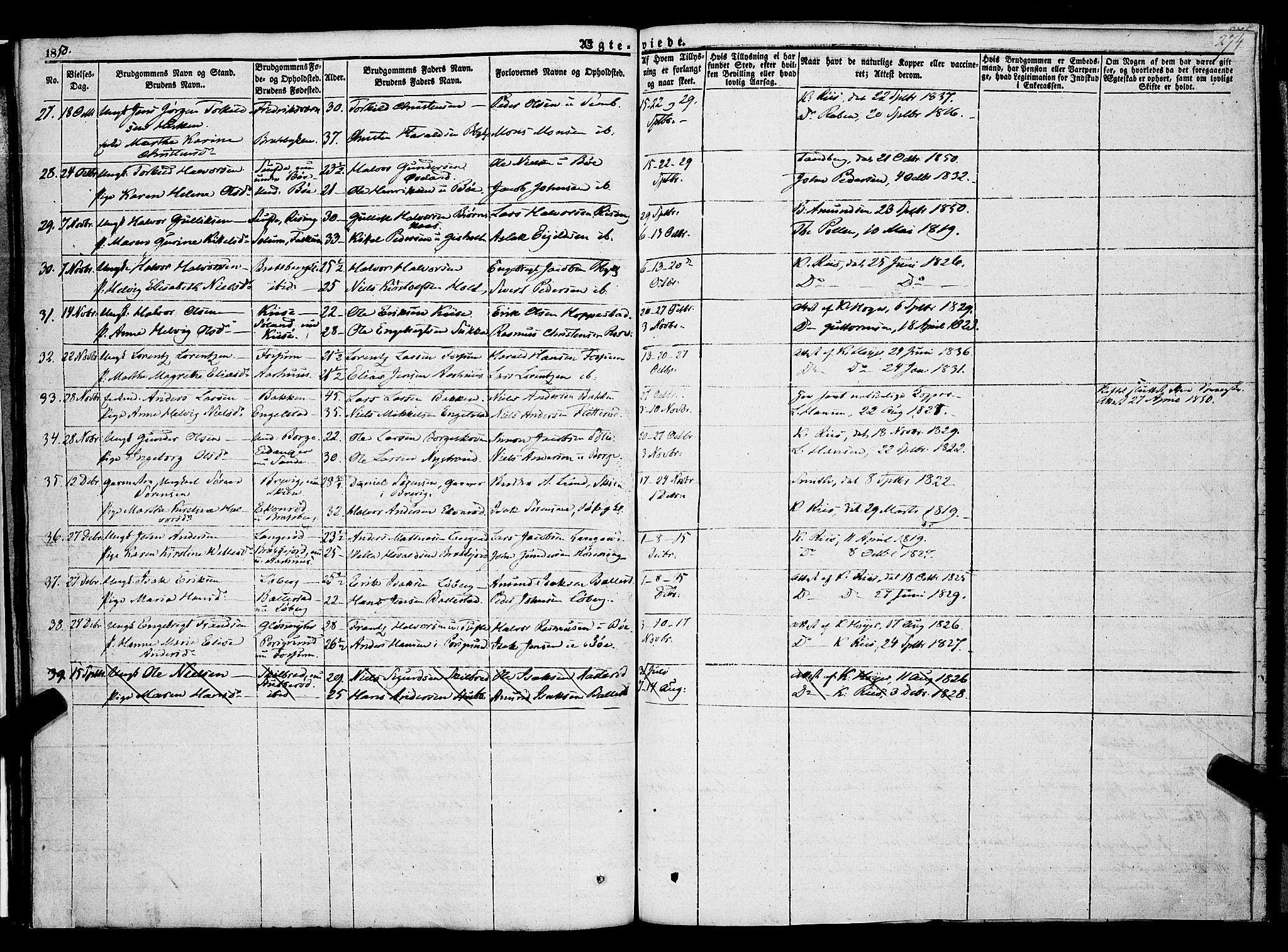 Gjerpen kirkebøker, SAKO/A-265/F/Fa/L0007b: Parish register (official) no. I 7B, 1834-1857, p. 274