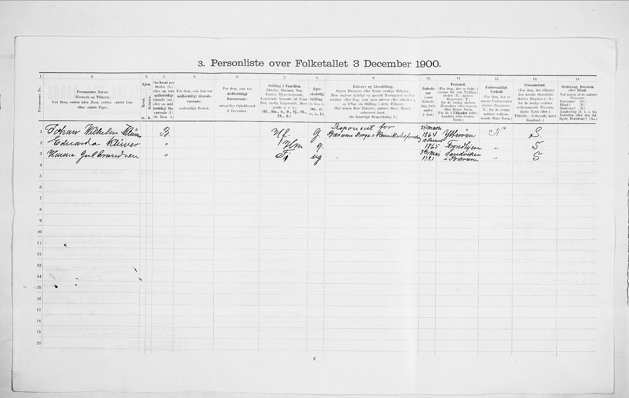 SAO, 1900 census for Kristiania, 1900, p. 80764