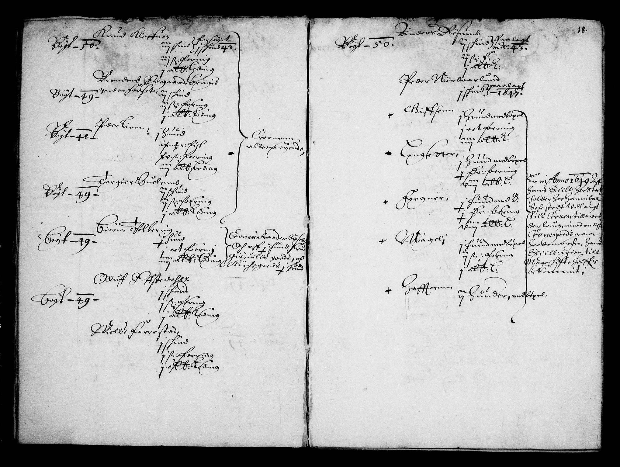 Rentekammeret inntil 1814, Realistisk ordnet avdeling, AV/RA-EA-4070/N/Na/L0001: [XI f]: Akershus stifts jordebok, 1652, p. 17b-18a