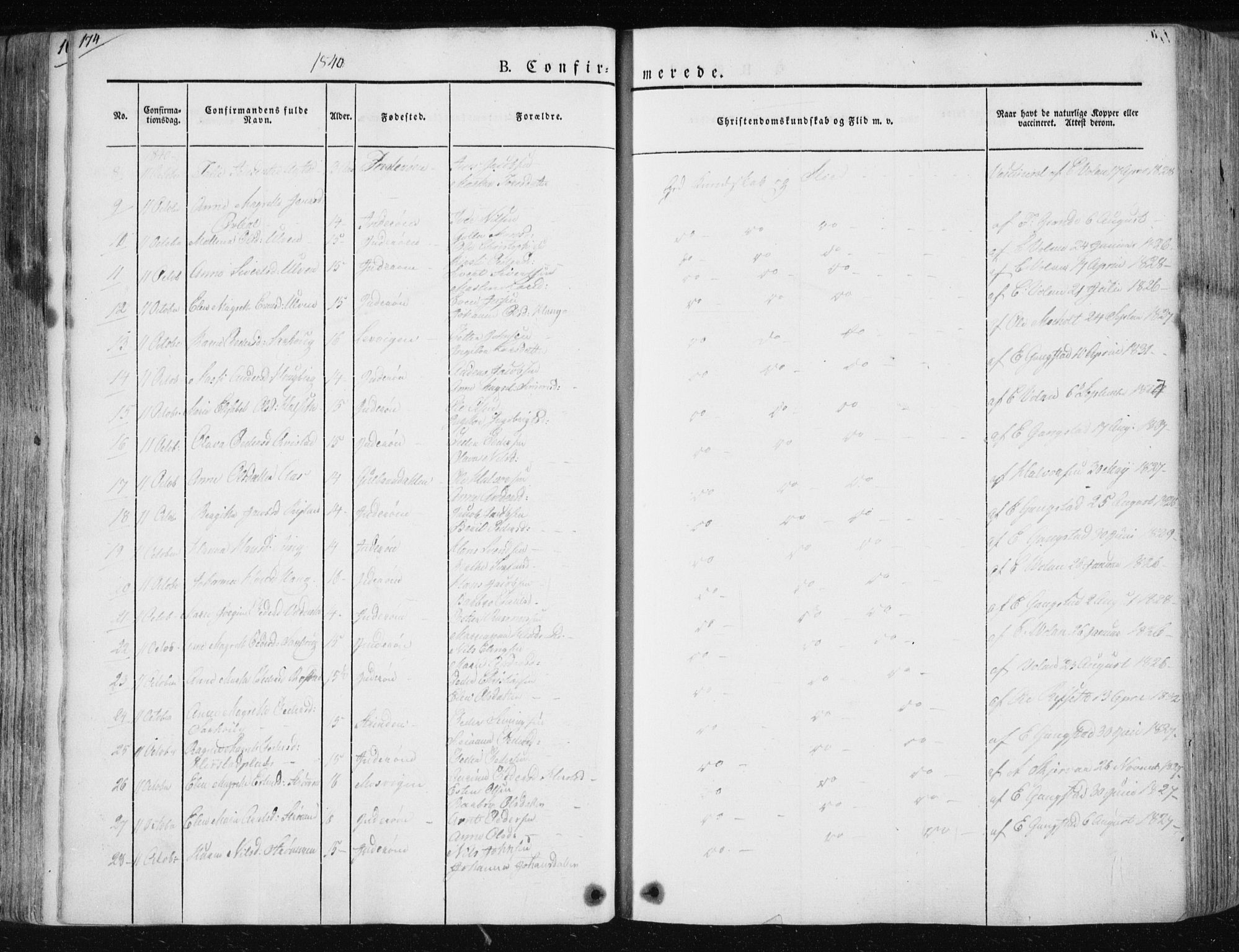 Ministerialprotokoller, klokkerbøker og fødselsregistre - Nord-Trøndelag, AV/SAT-A-1458/730/L0280: Parish register (official) no. 730A07 /1, 1840-1854, p. 174