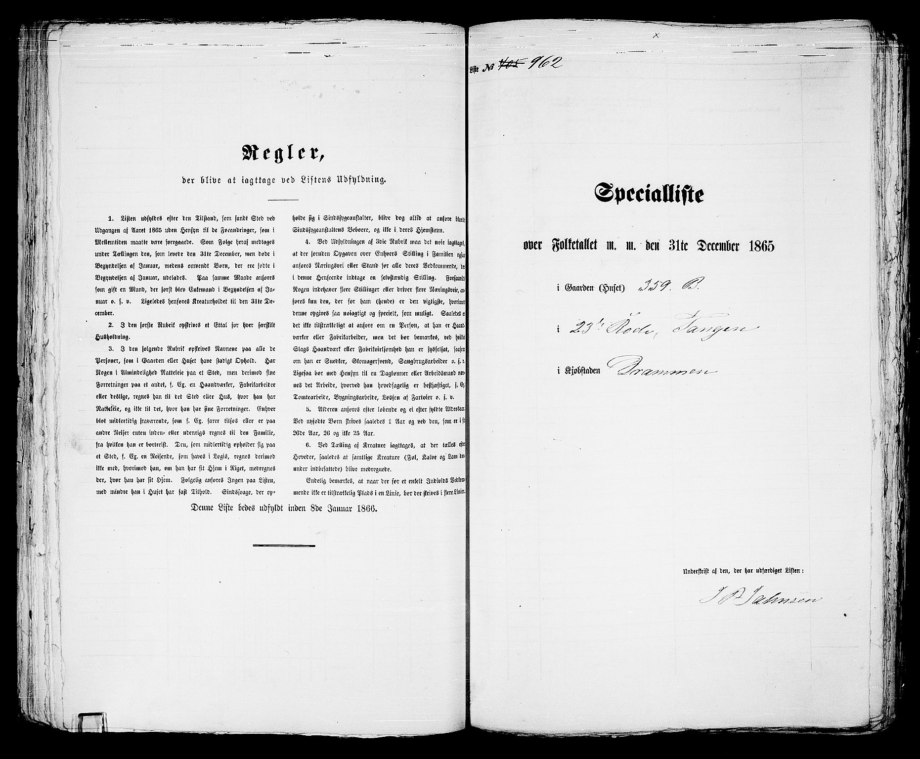 RA, 1865 census for Strømsø in Drammen, 1865, p. 747