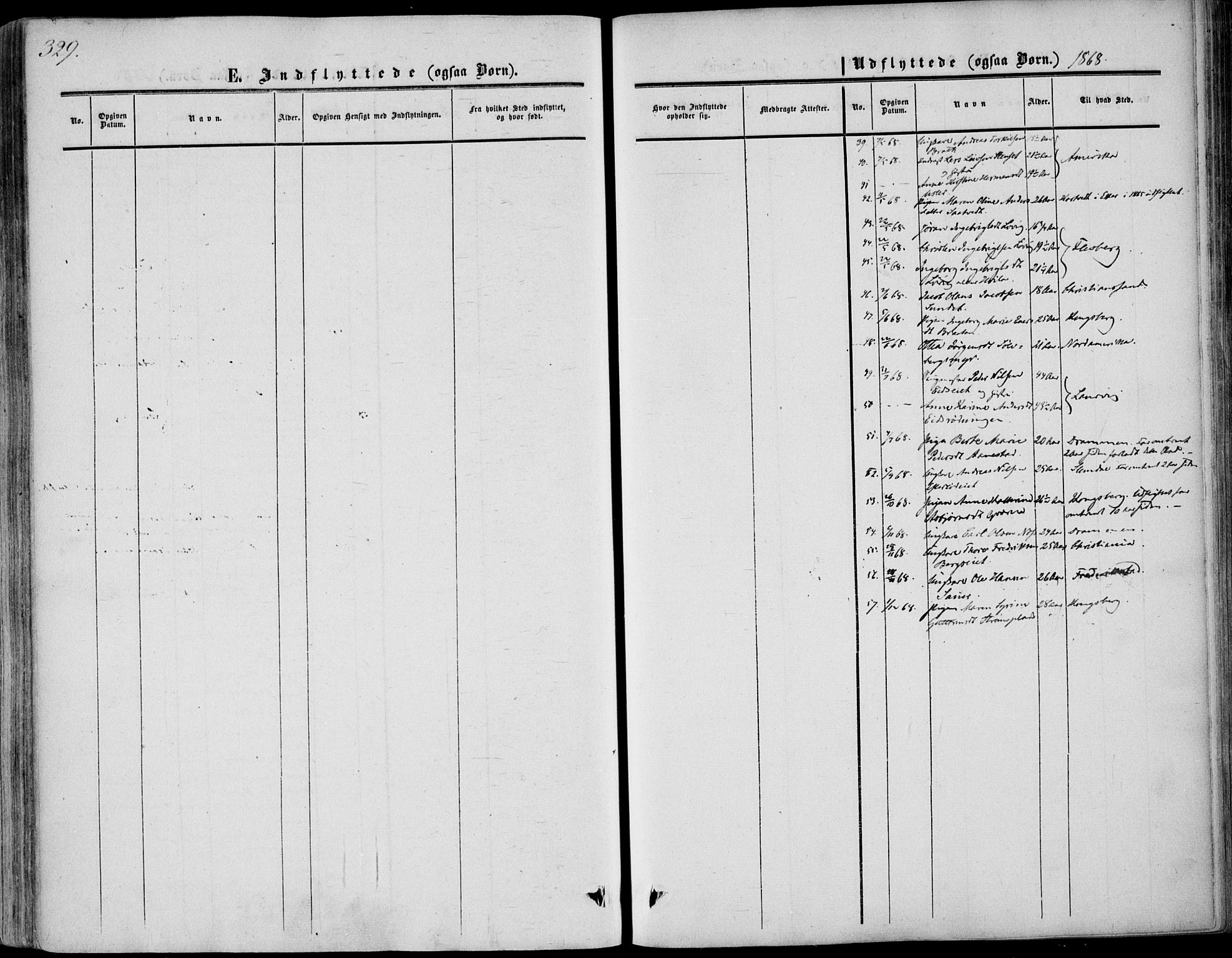 Sandsvær kirkebøker, AV/SAKO-A-244/F/Fa/L0006: Parish register (official) no. I 6, 1857-1868, p. 329