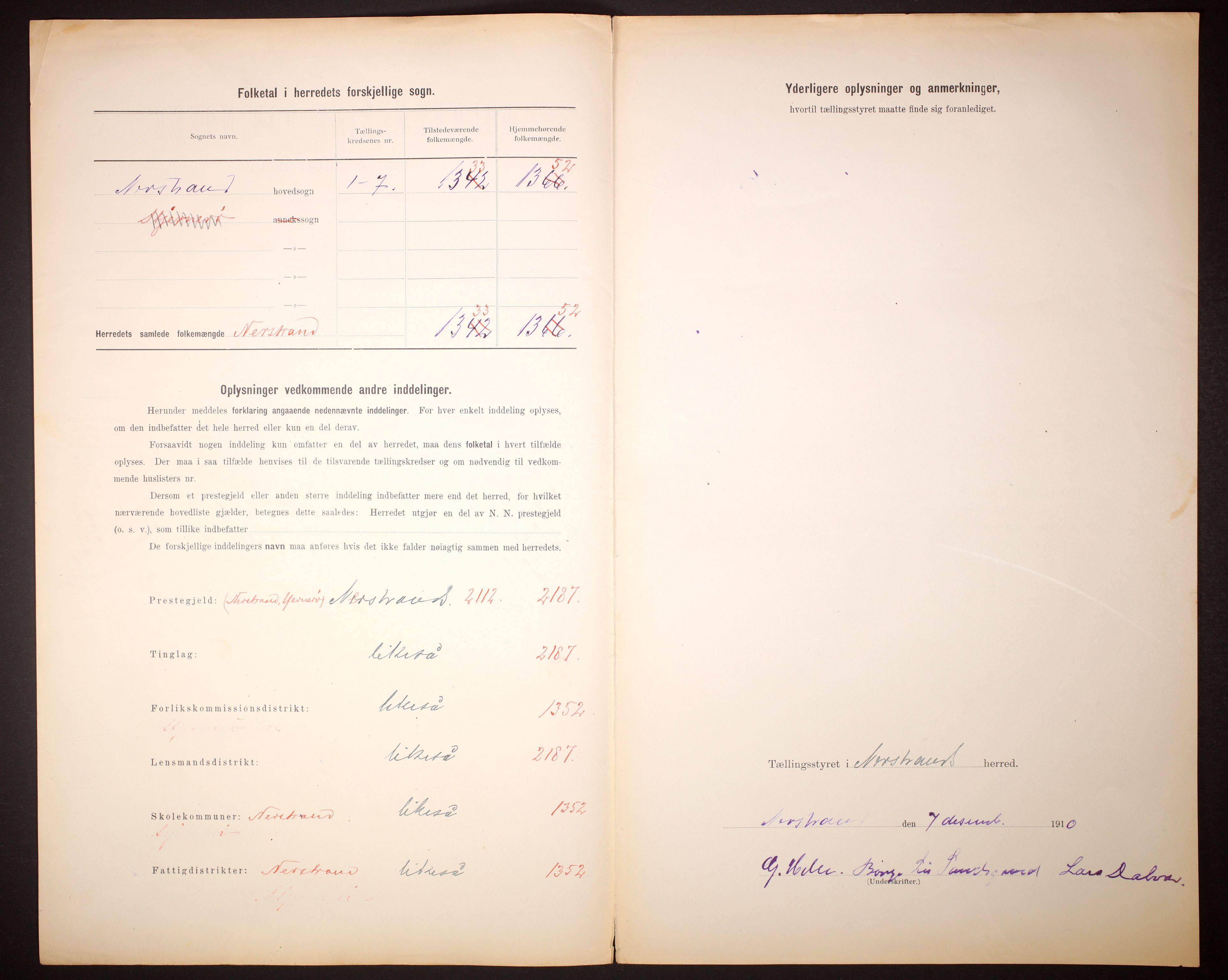 RA, 1910 census for Nedstrand, 1910, p. 3