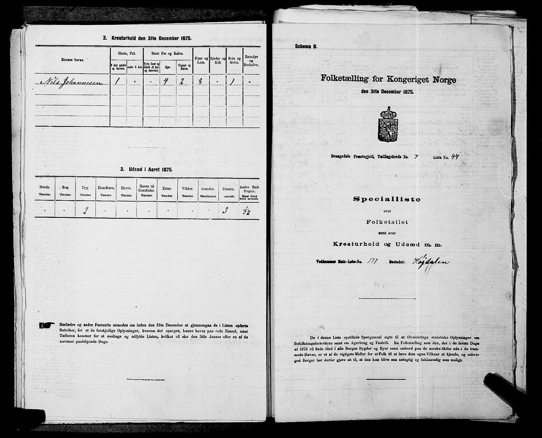 SAKO, 1875 census for 0817P Drangedal, 1875, p. 758