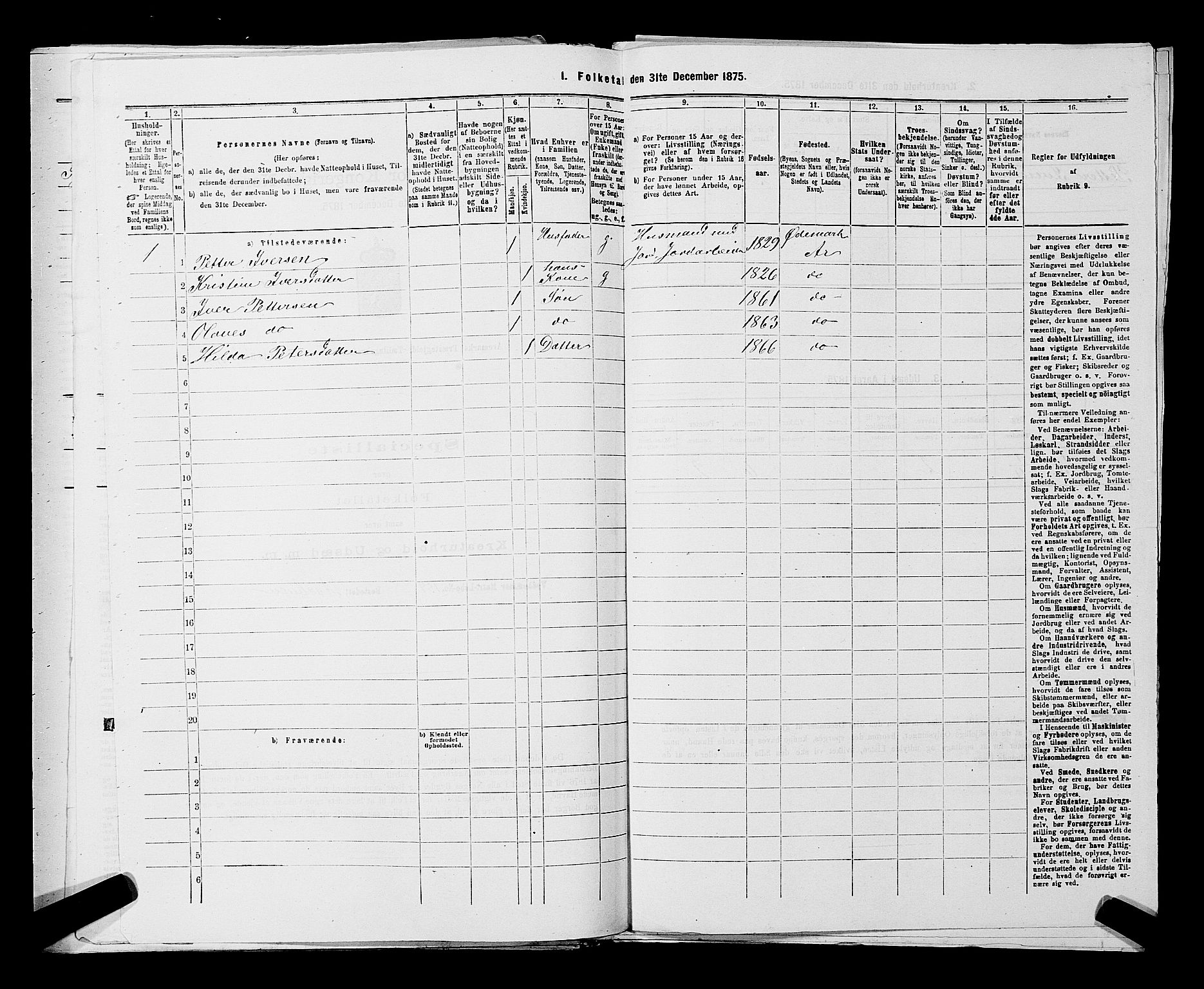 RA, 1875 census for 0118P Aremark, 1875, p. 1320