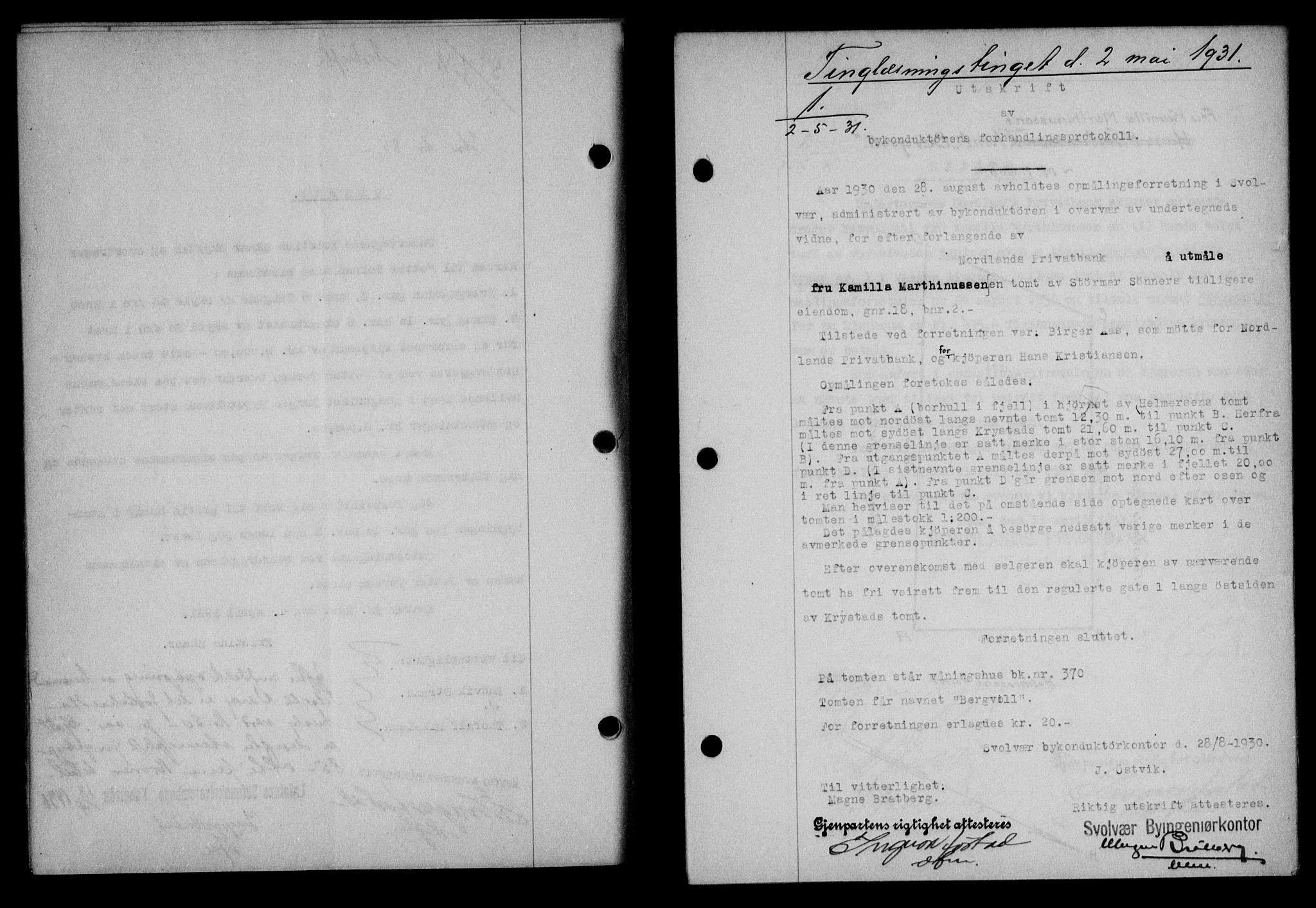 Lofoten sorenskriveri, SAT/A-0017/1/2/2C/L0023b: Mortgage book no. 23b, 1931-1931, Deed date: 02.05.1931