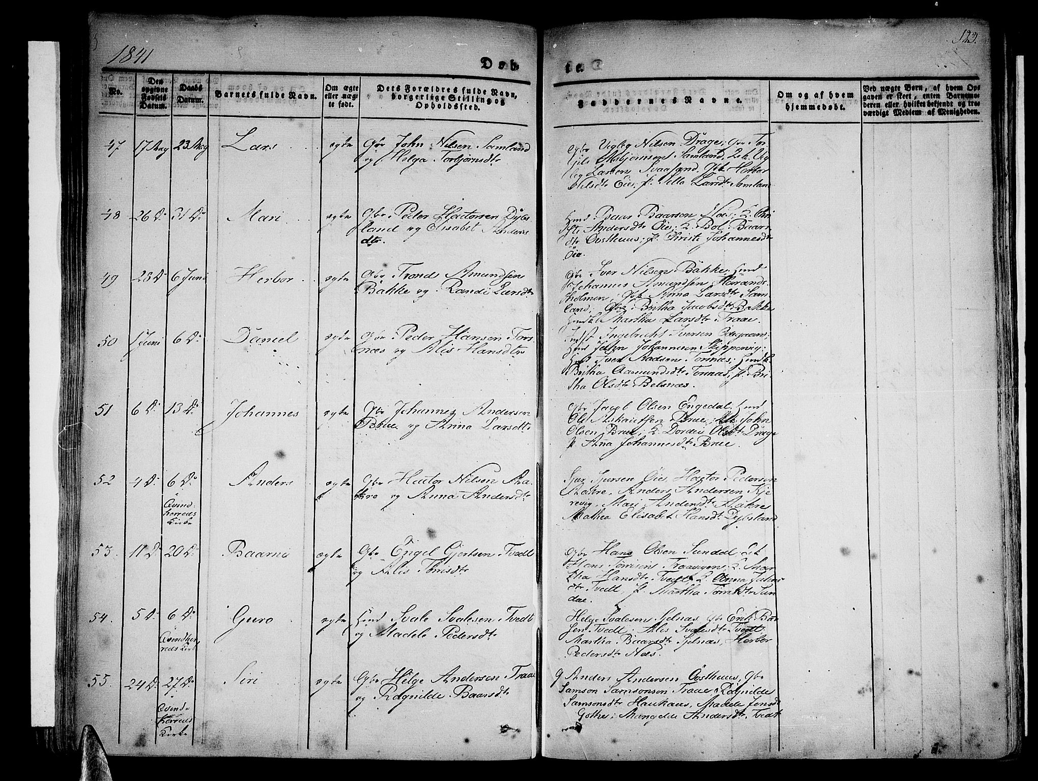 Strandebarm sokneprestembete, AV/SAB-A-78401/H/Haa: Parish register (official) no. A 6, 1826-1843, p. 123