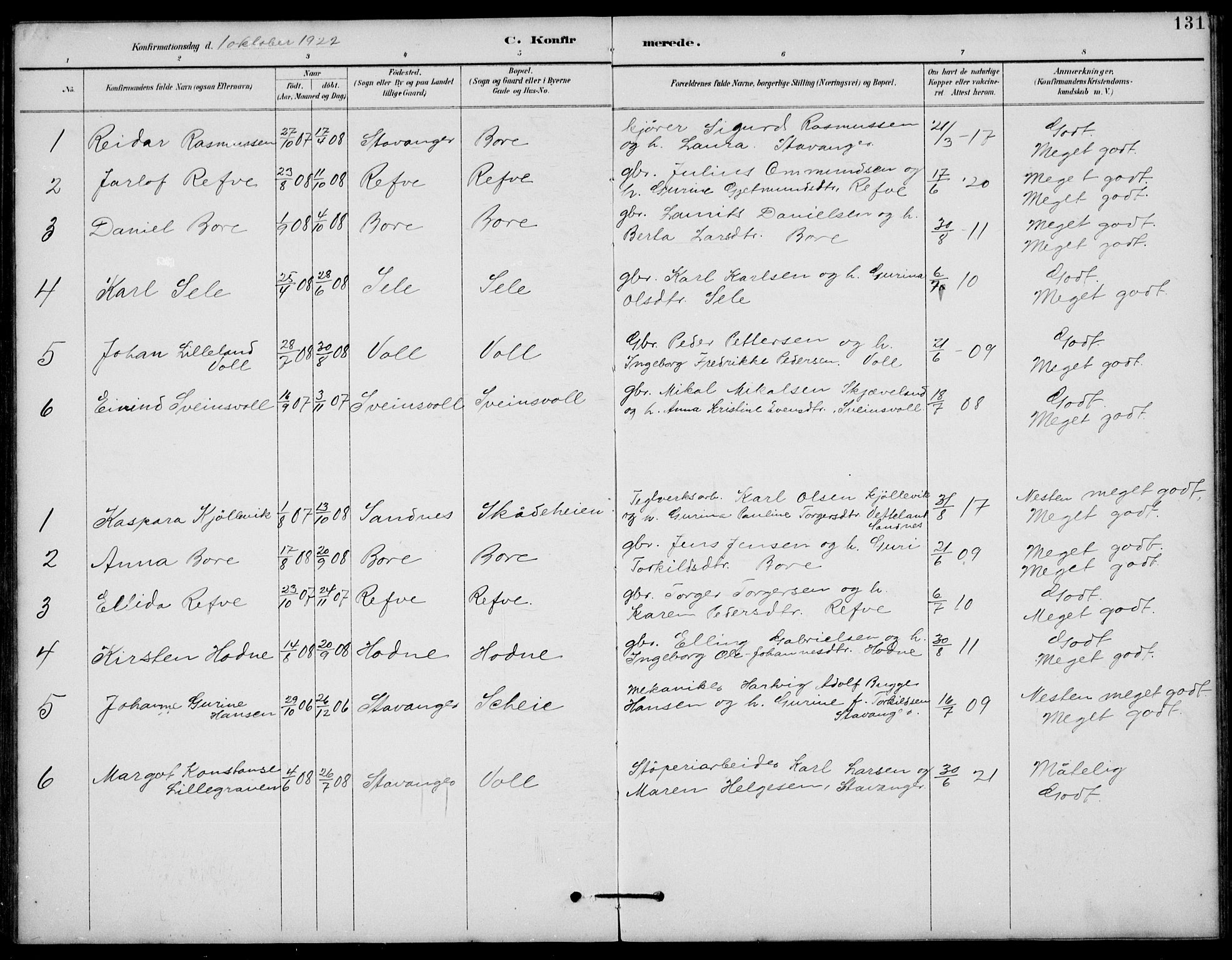 Klepp sokneprestkontor, AV/SAST-A-101803/001/3/30BB/L0006: Parish register (copy) no. B 6, 1889-1936, p. 131