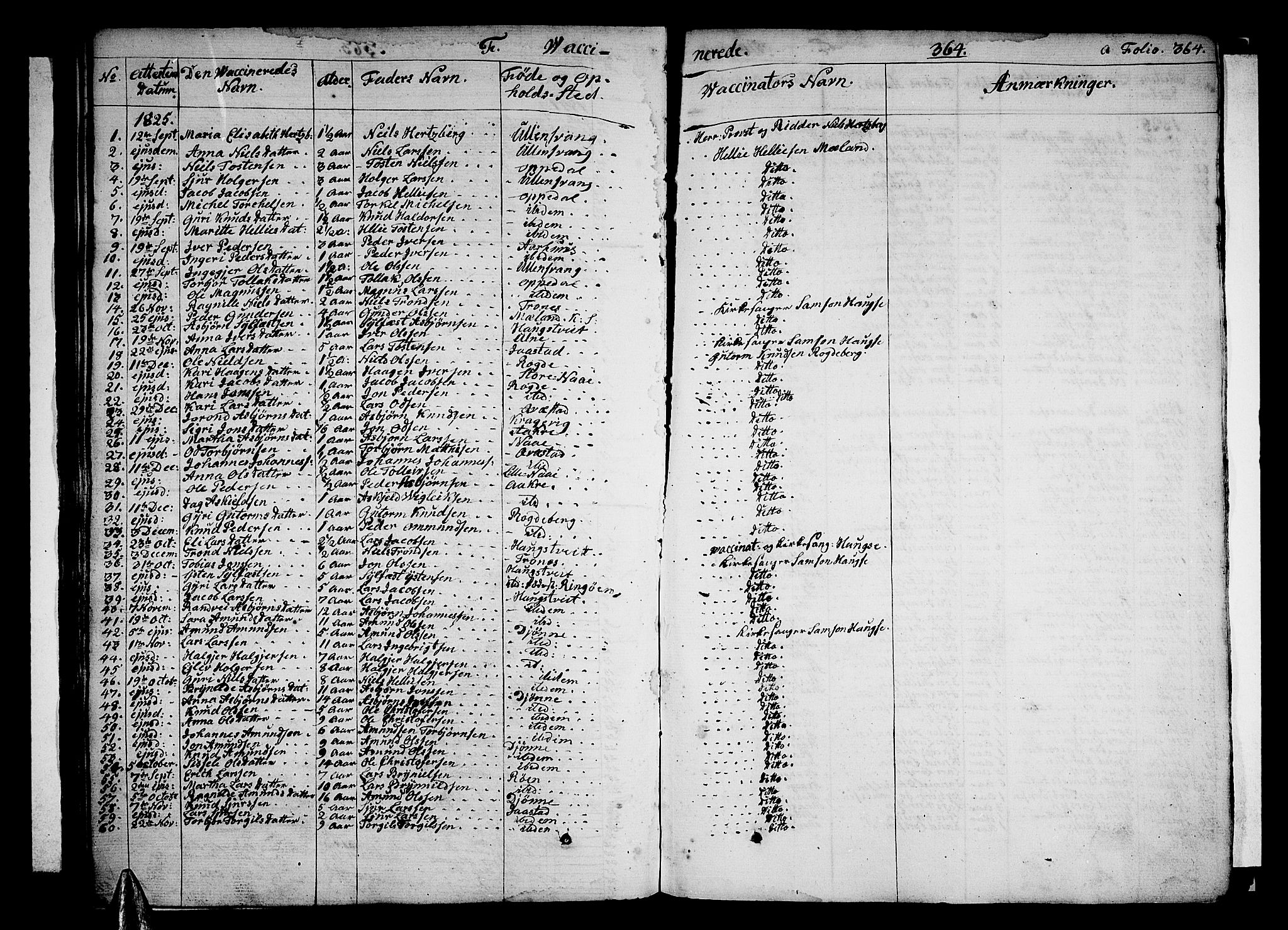 Ullensvang sokneprestembete, SAB/A-78701/H/Haa: Parish register (official) no. A 10, 1825-1853, p. 364