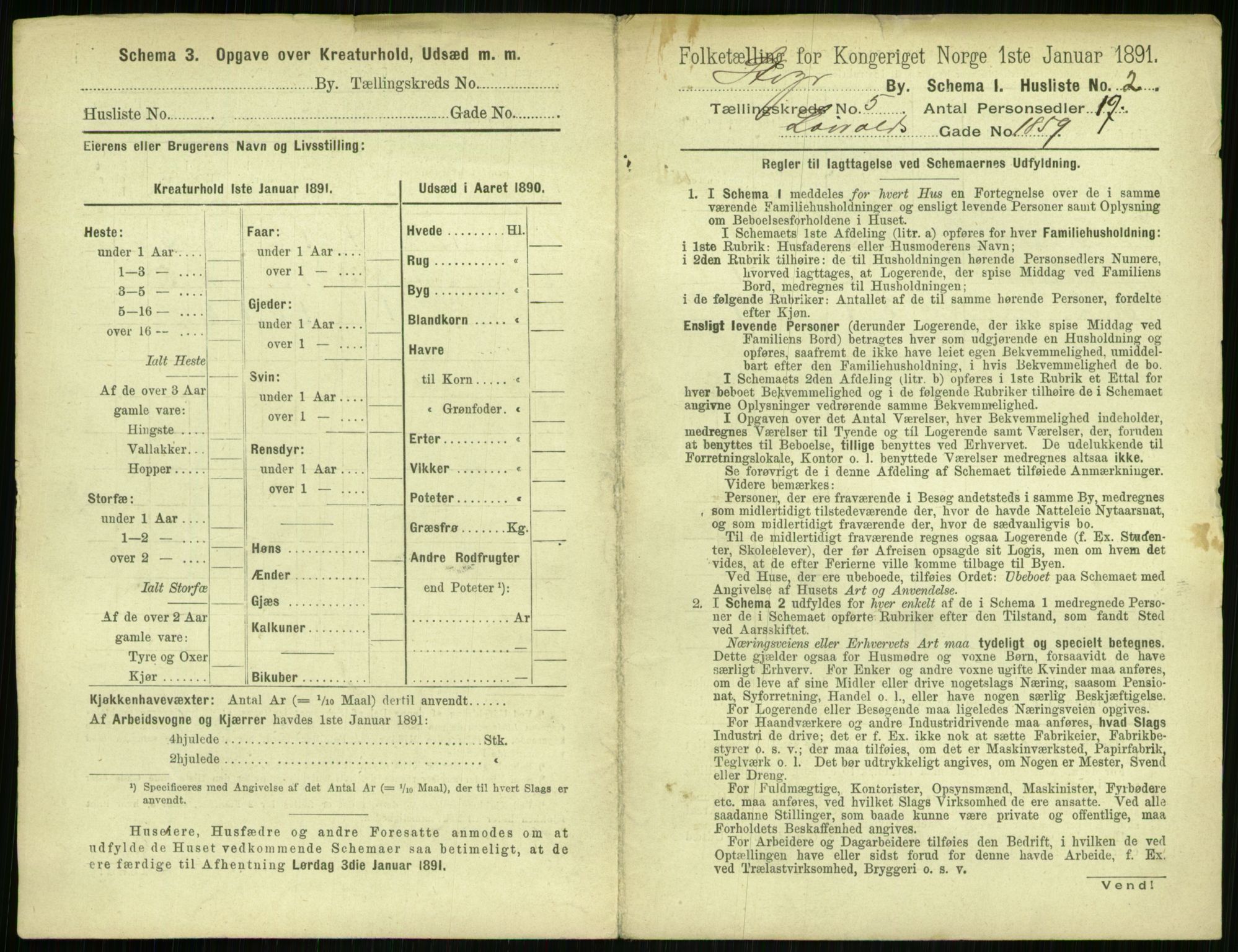 RA, 1891 census for 1103 Stavanger, 1891, p. 885