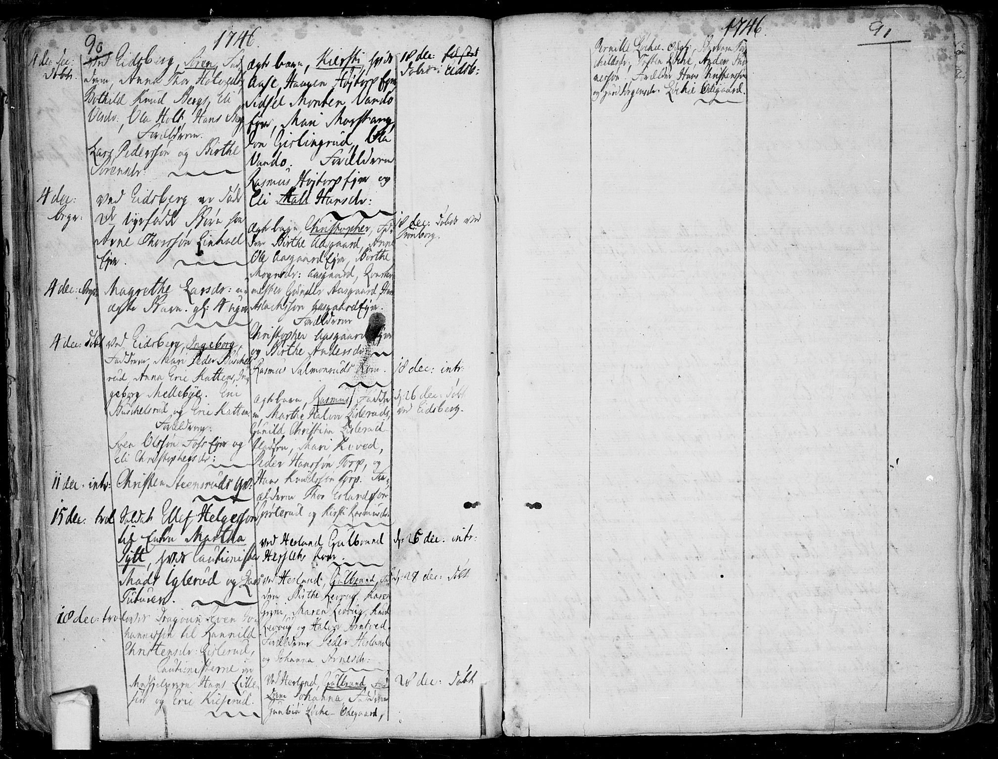 Eidsberg prestekontor Kirkebøker, AV/SAO-A-10905/F/Fa/L0003: Parish register (official) no.  I 3, 1742-1758, p. 90-91