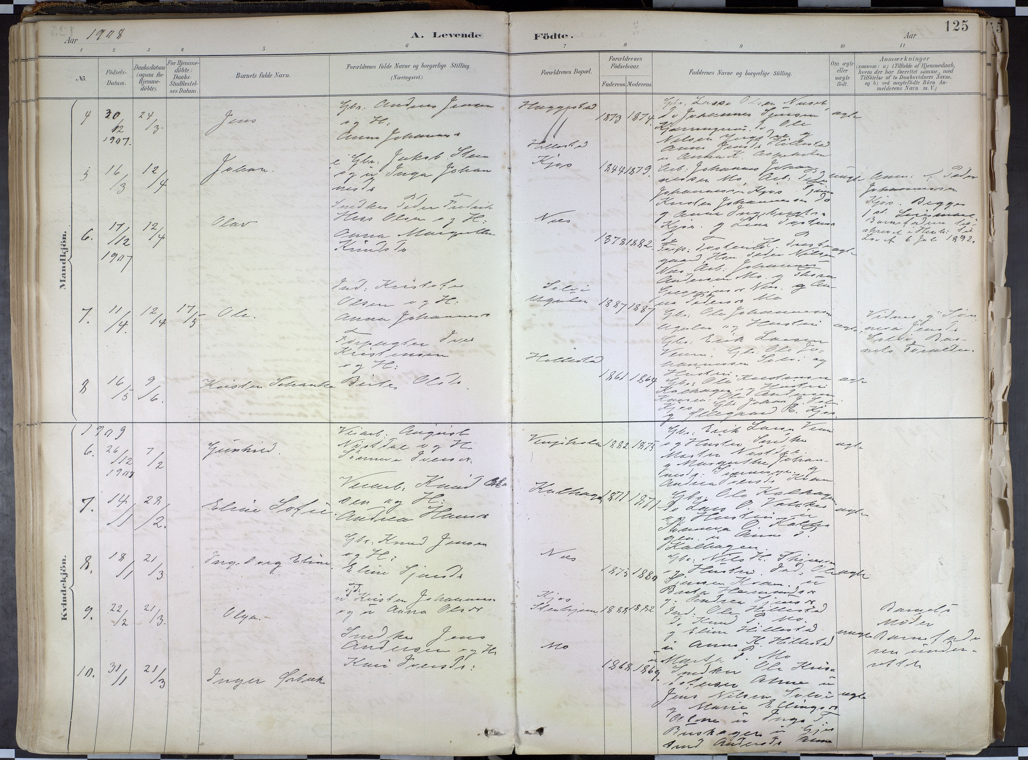 Hafslo sokneprestembete, AV/SAB-A-80301/H/Haa/Haab/L0001: Parish register (official) no. B 1, 1886-1945, p. 125