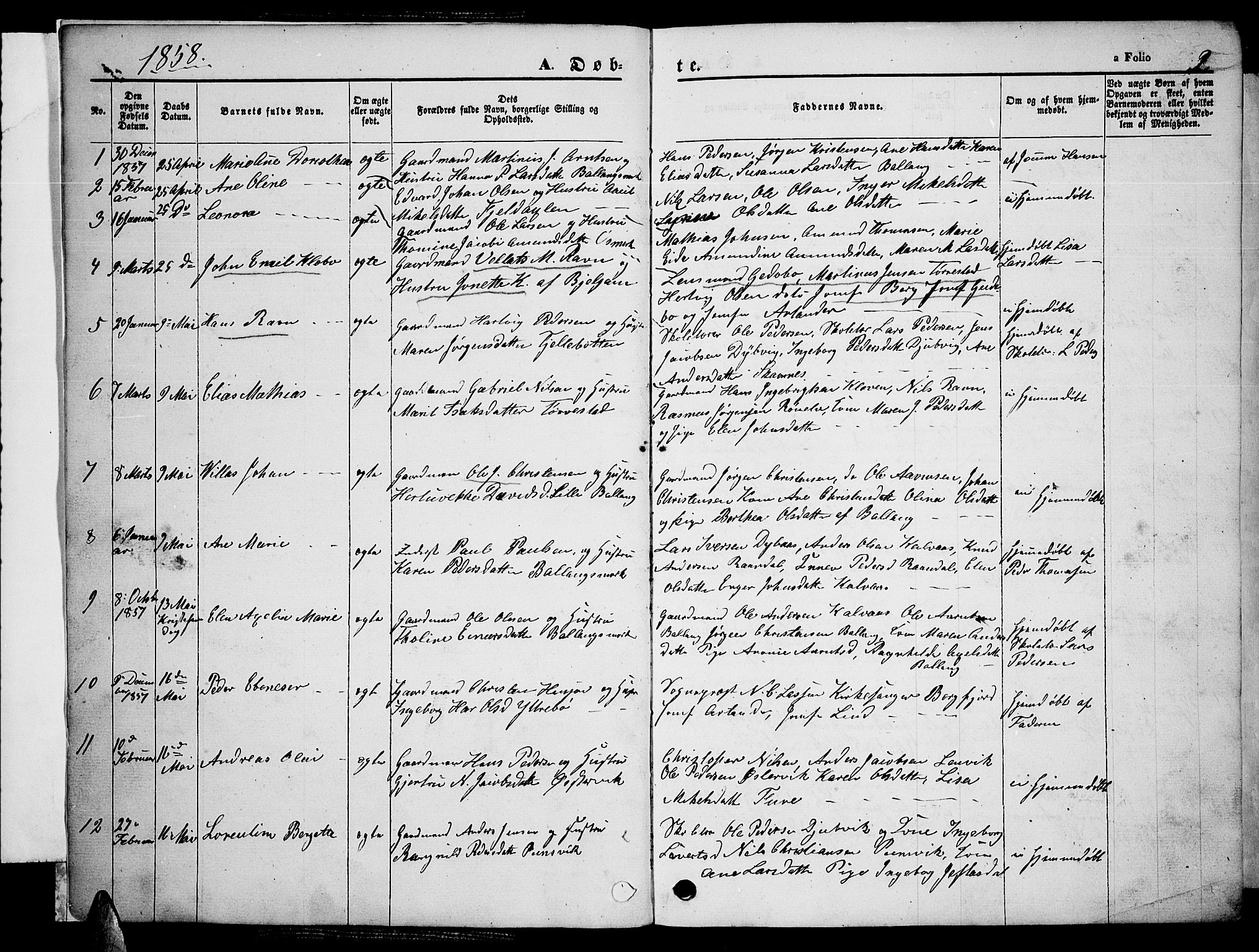 Ministerialprotokoller, klokkerbøker og fødselsregistre - Nordland, SAT/A-1459/863/L0912: Parish register (copy) no. 863C02, 1858-1876, p. 2