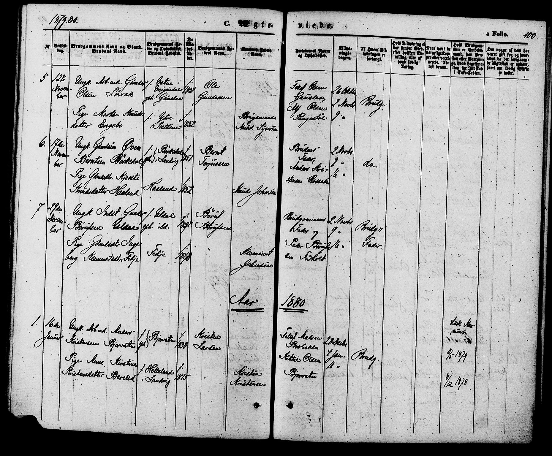 Herefoss sokneprestkontor, AV/SAK-1111-0019/F/Fa/Faa/L0002: Parish register (official) no. A 2, 1861-1886, p. 100