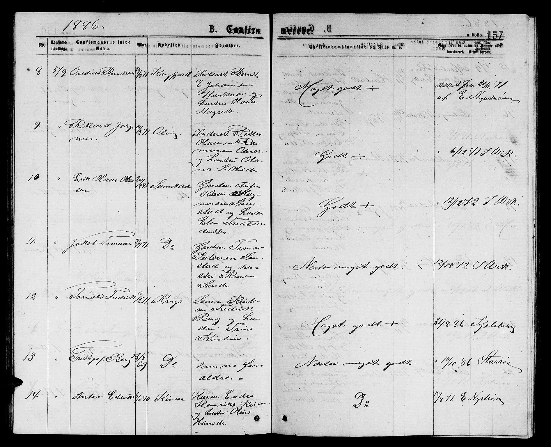 Ministerialprotokoller, klokkerbøker og fødselsregistre - Sør-Trøndelag, SAT/A-1456/657/L0715: Parish register (copy) no. 657C02, 1873-1888, p. 157