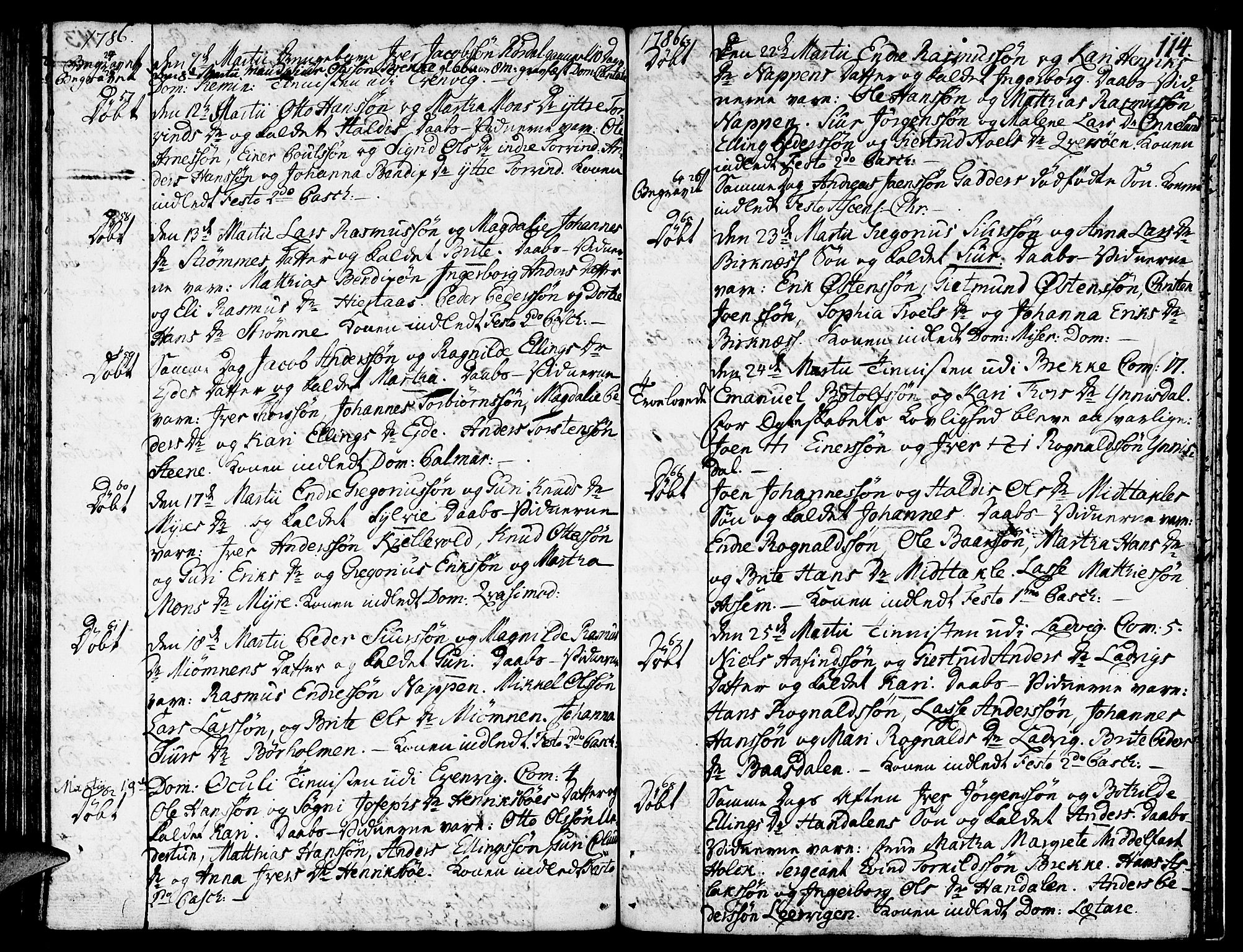 Gulen sokneprestembete, SAB/A-80201/H/Haa/Haaa/L0013: Parish register (official) no. A 13, 1776-1787, p. 114
