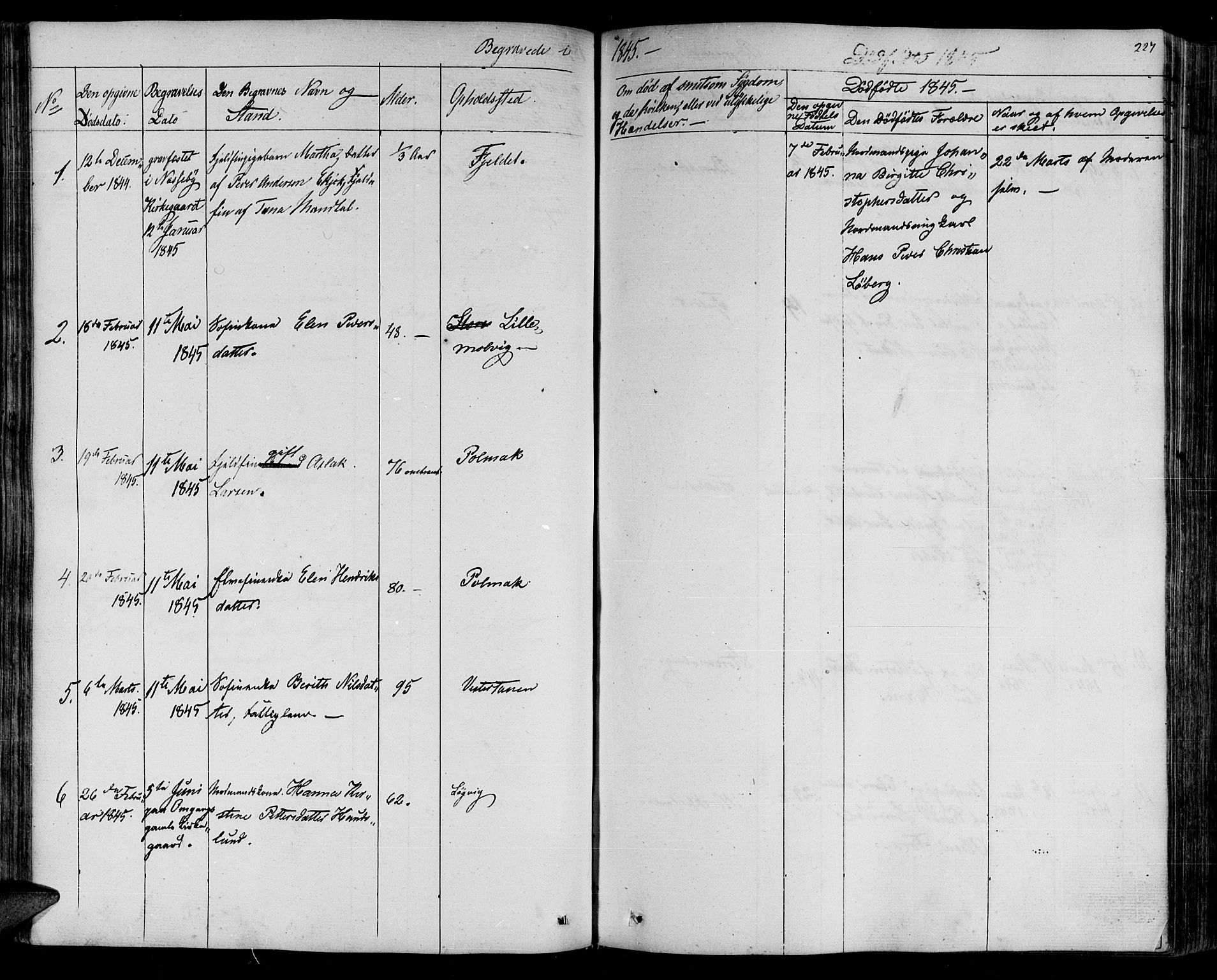 Lebesby sokneprestkontor, AV/SATØ-S-1353/H/Ha/L0003kirke: Parish register (official) no. 3, 1833-1852, p. 227