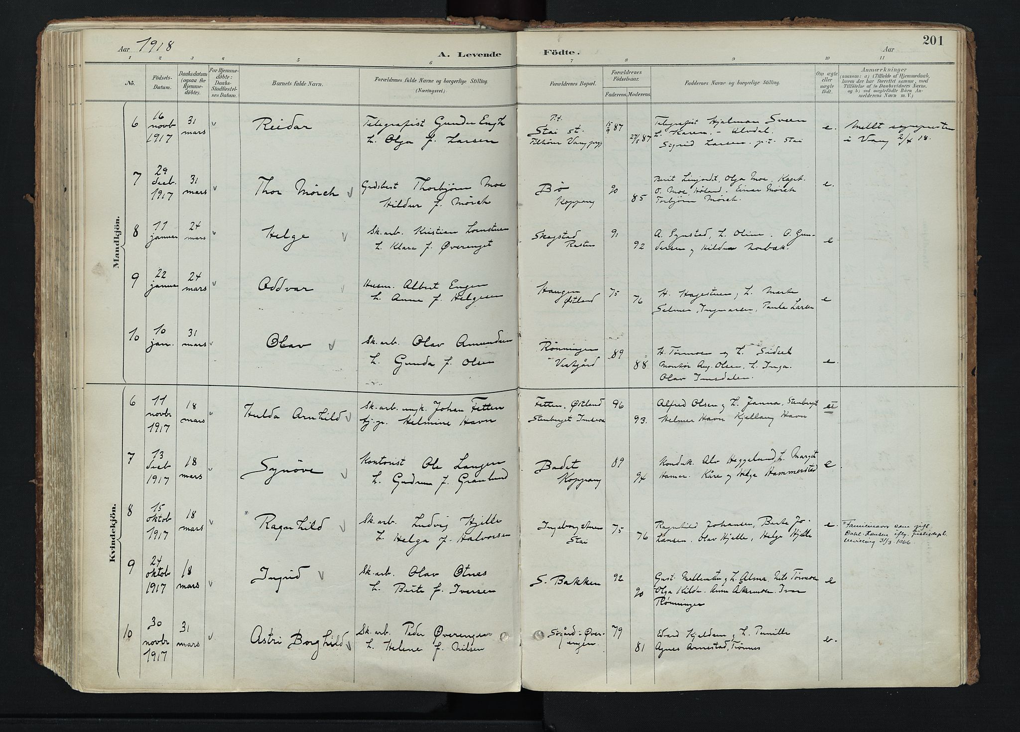 Stor-Elvdal prestekontor, AV/SAH-PREST-052/H/Ha/Haa/L0004: Parish register (official) no. 4, 1890-1922, p. 201