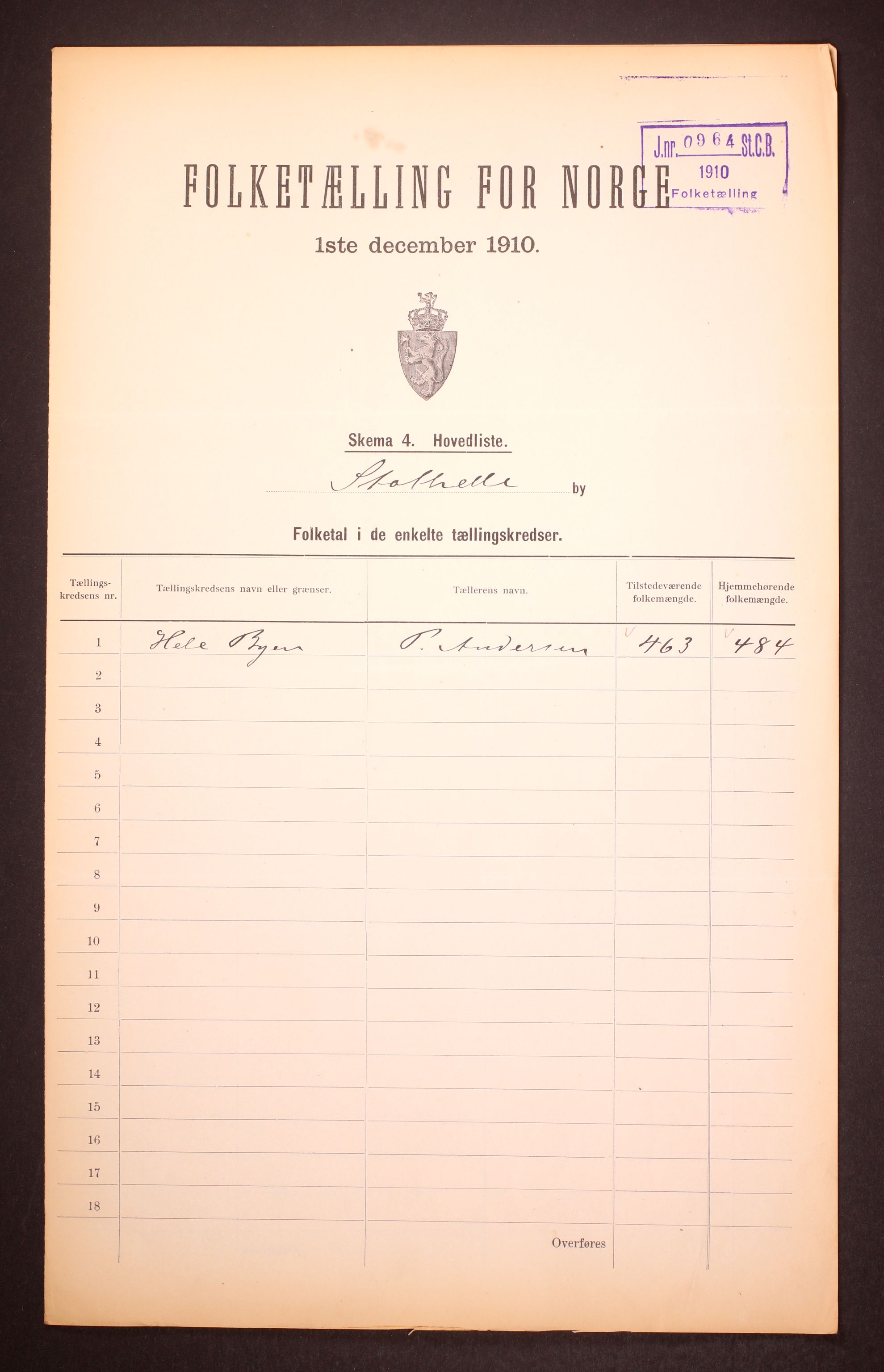 RA, 1910 census for Stathelle, 1910, p. 2