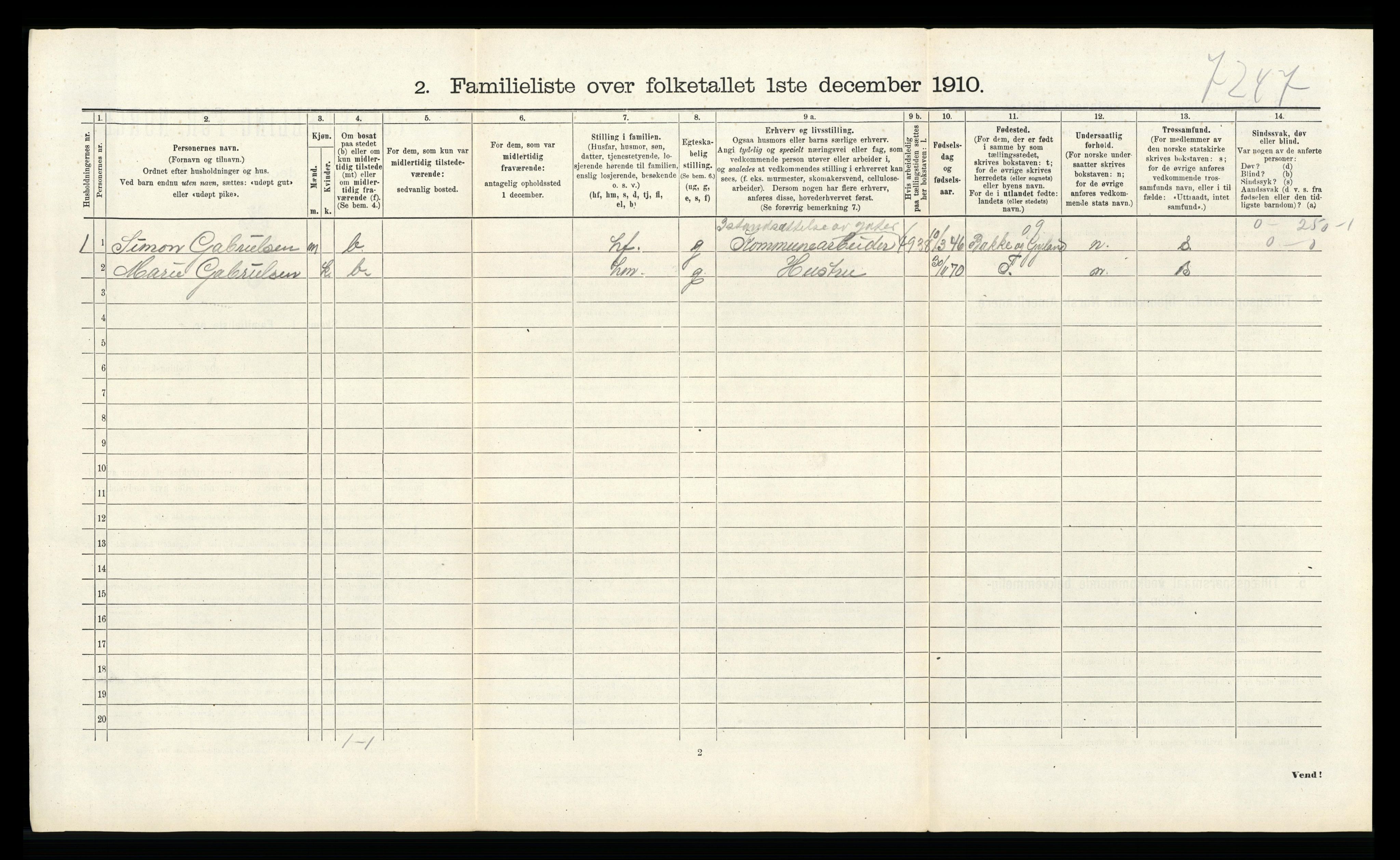 RA, 1910 census for Egersund, 1910, p. 1918