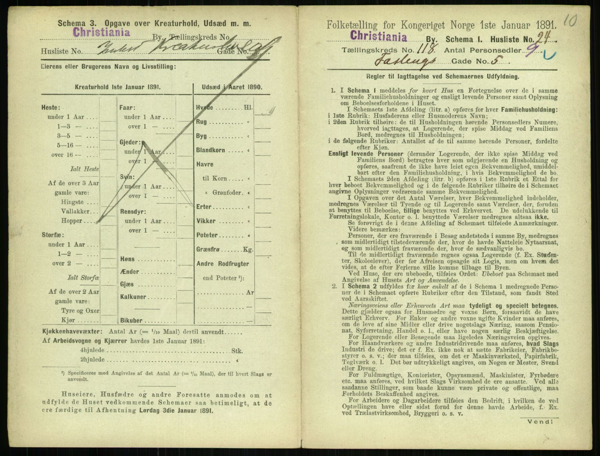 RA, 1891 census for 0301 Kristiania, 1891, p. 63285