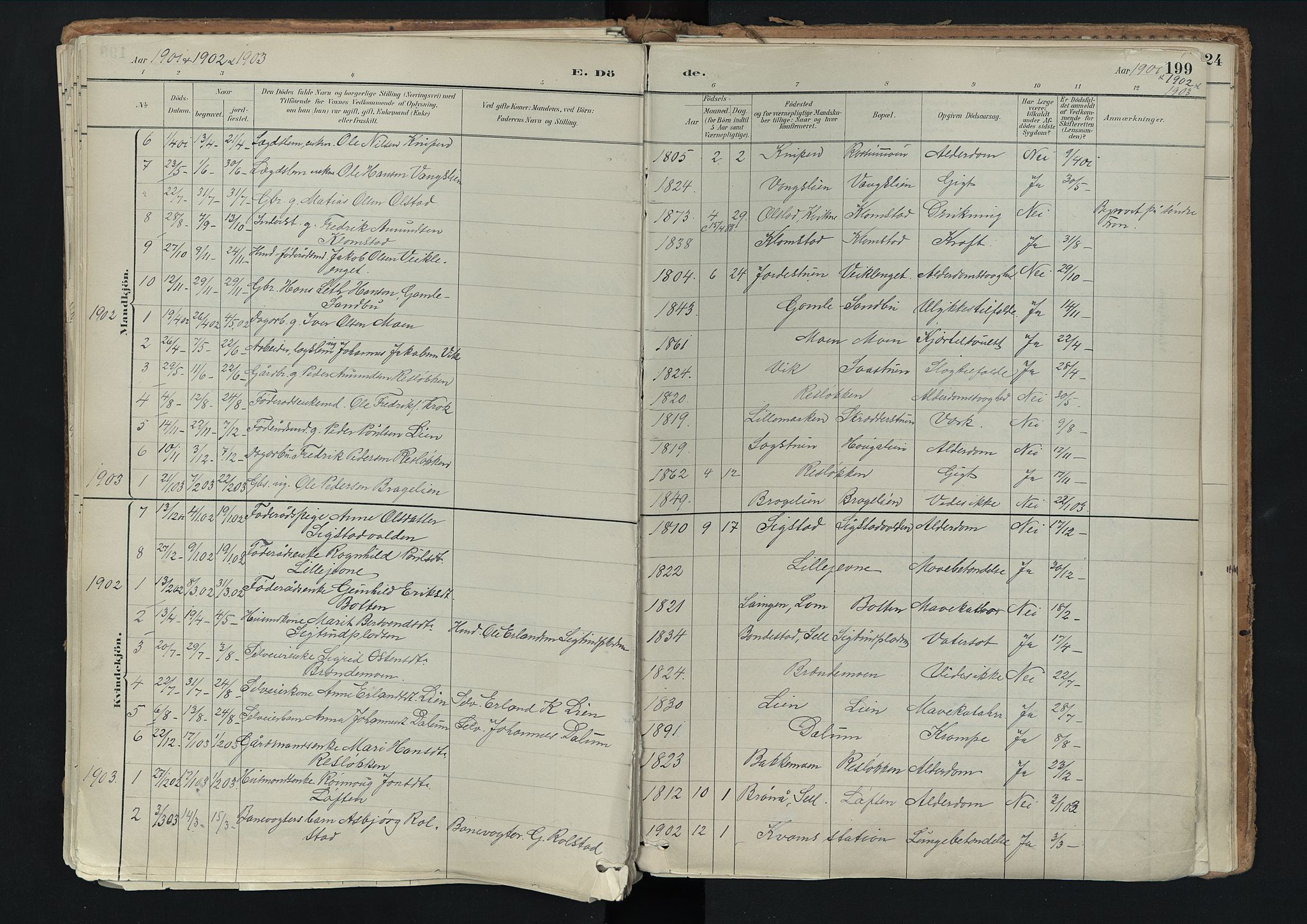 Nord-Fron prestekontor, AV/SAH-PREST-080/H/Ha/Haa/L0003: Parish register (official) no. 3, 1884-1914, p. 199