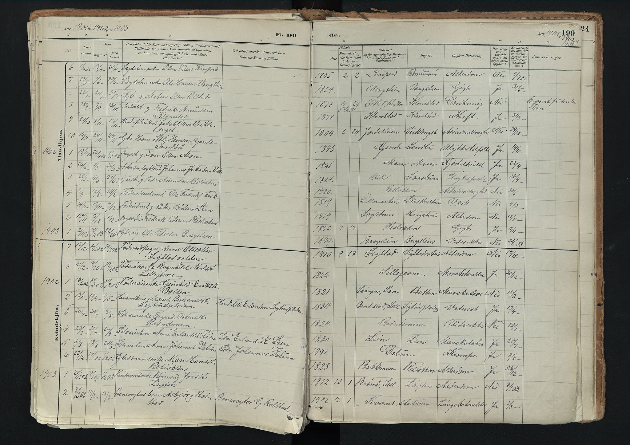 Nord-Fron prestekontor, SAH/PREST-080/H/Ha/Haa/L0003: Parish register (official) no. 3, 1884-1914, p. 199