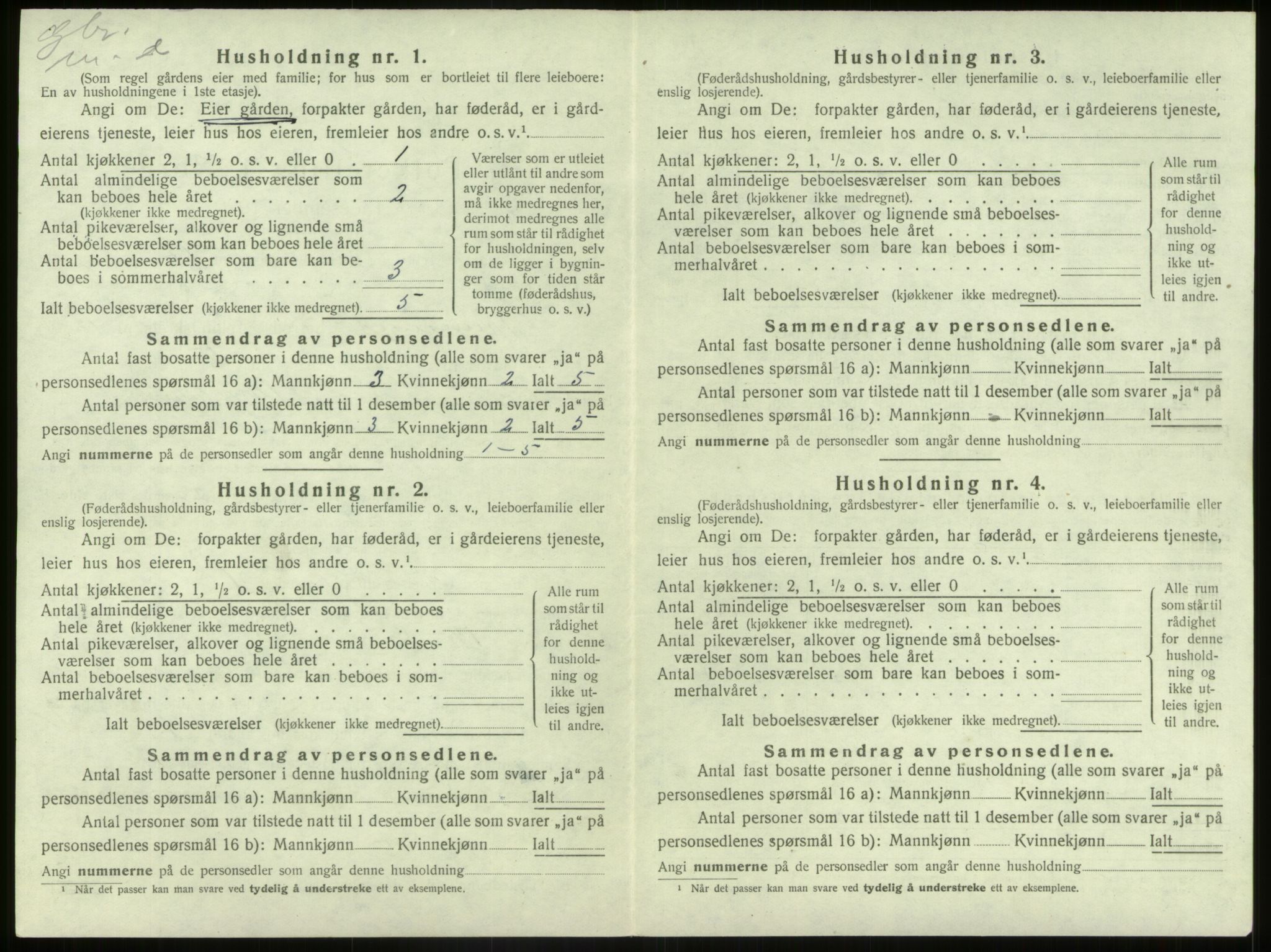 SAB, 1920 census for Bremanger, 1920, p. 887
