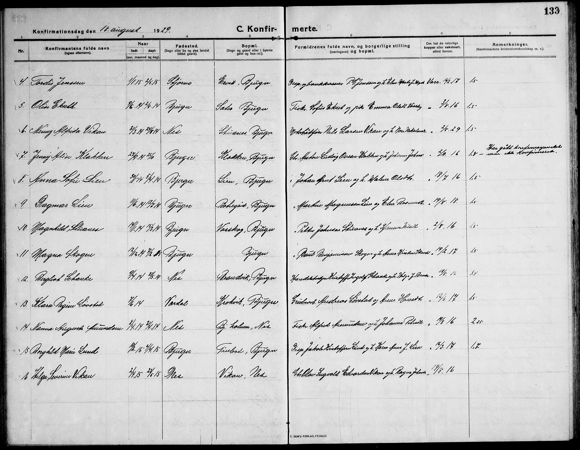 Ministerialprotokoller, klokkerbøker og fødselsregistre - Sør-Trøndelag, AV/SAT-A-1456/651/L0648: Parish register (copy) no. 651C02, 1915-1945, p. 133