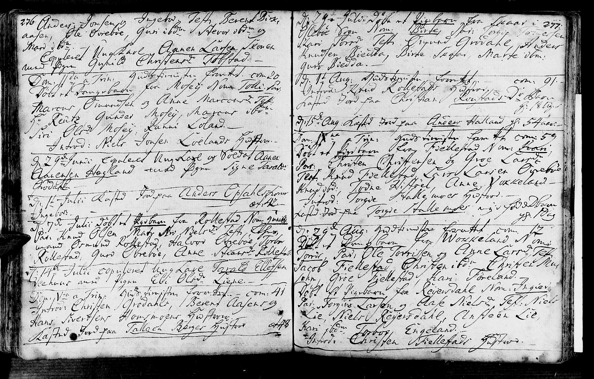 Vennesla sokneprestkontor, AV/SAK-1111-0045/Fa/Fac/L0001: Parish register (official) no. A 1, 1743-1784, p. 276-277