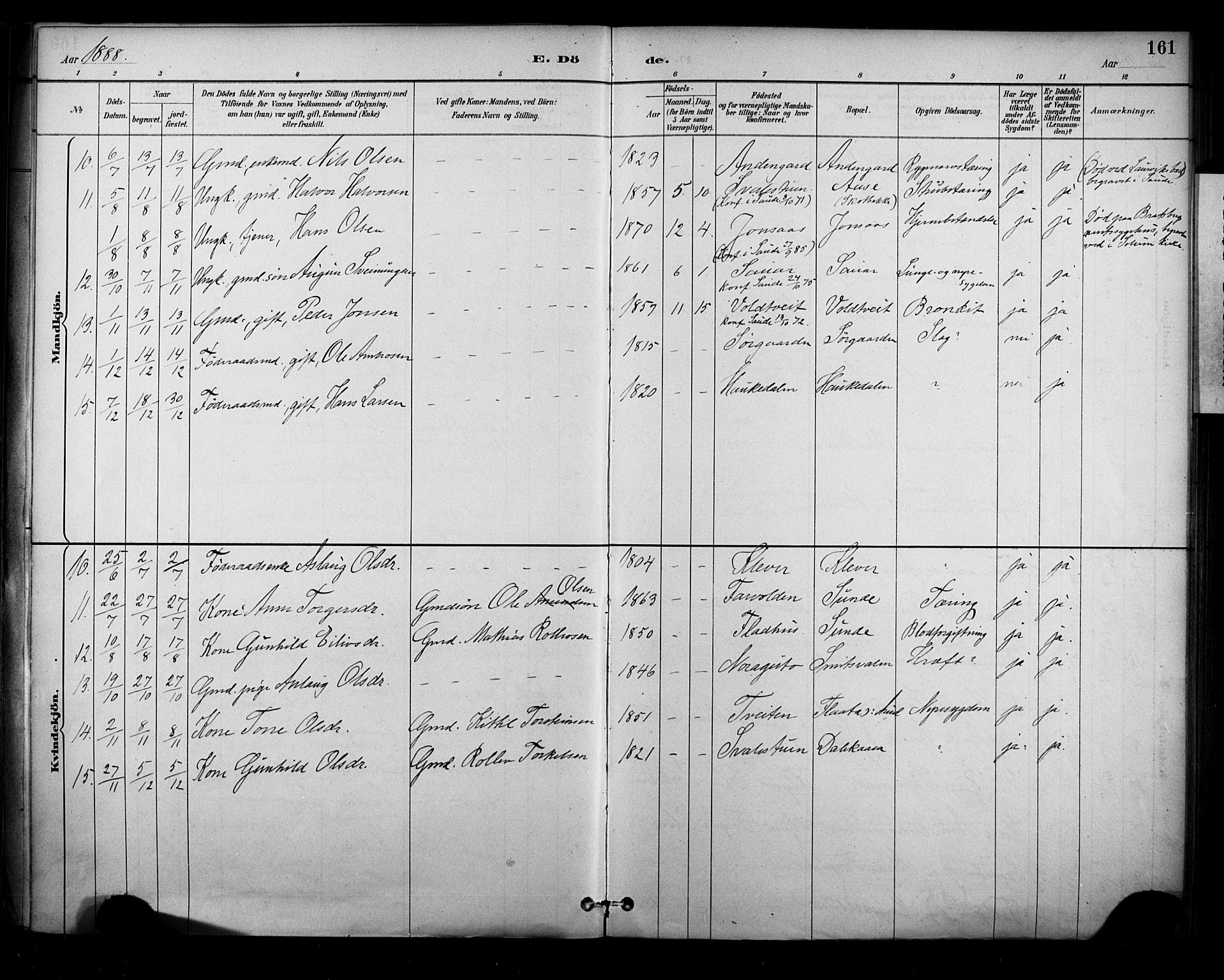 Sauherad kirkebøker, AV/SAKO-A-298/F/Fa/L0009: Parish register (official) no. I 9, 1887-1912, p. 161