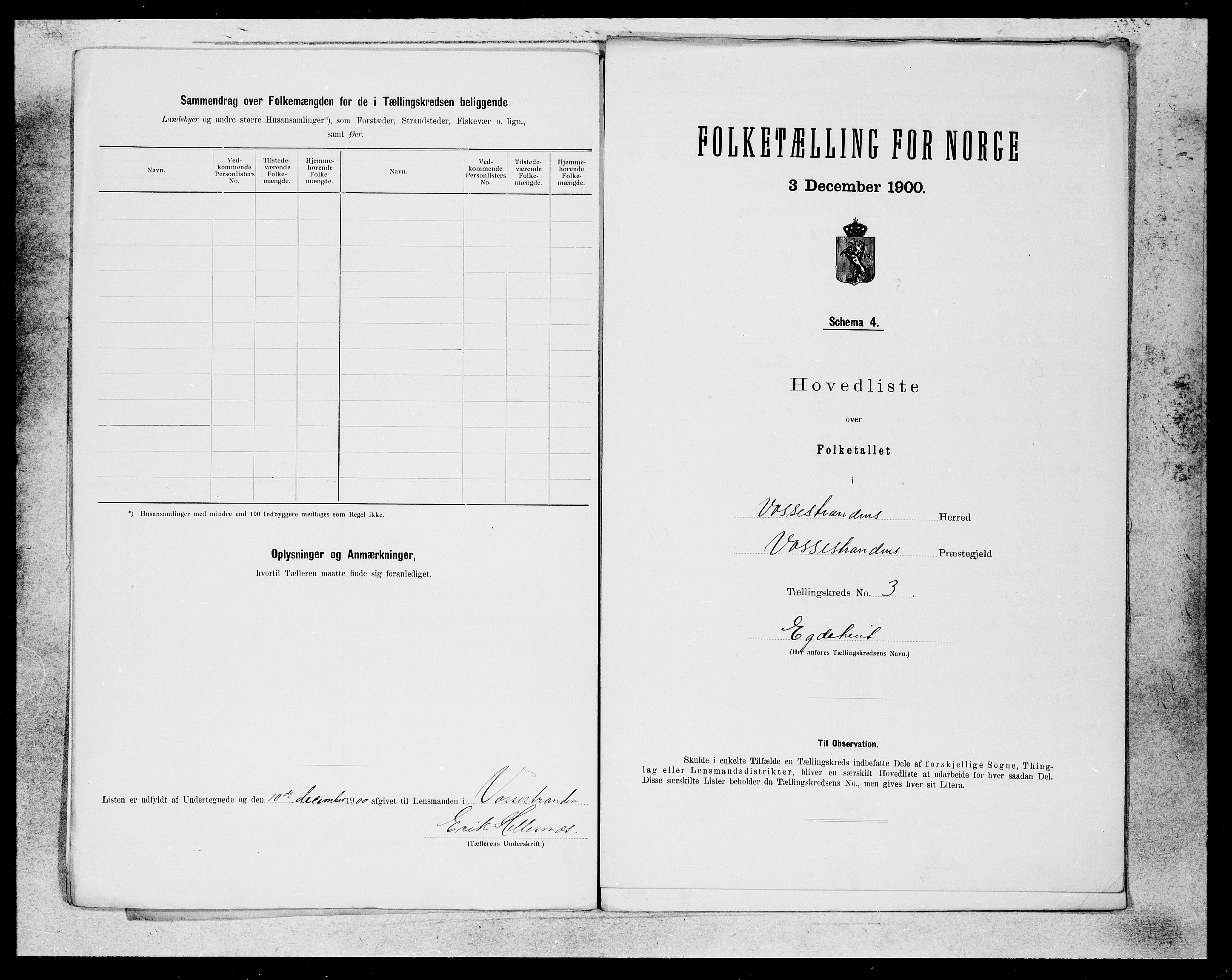 SAB, 1900 census for Vossestrand, 1900, p. 5