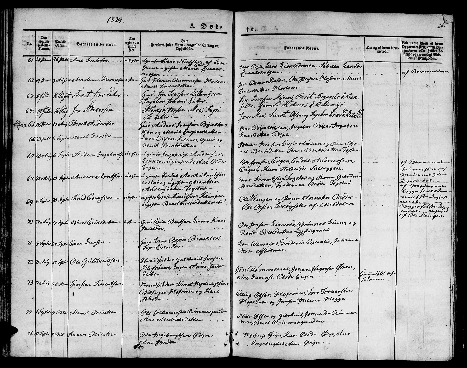 Ministerialprotokoller, klokkerbøker og fødselsregistre - Sør-Trøndelag, SAT/A-1456/668/L0804: Parish register (official) no. 668A04, 1826-1839, p. 25