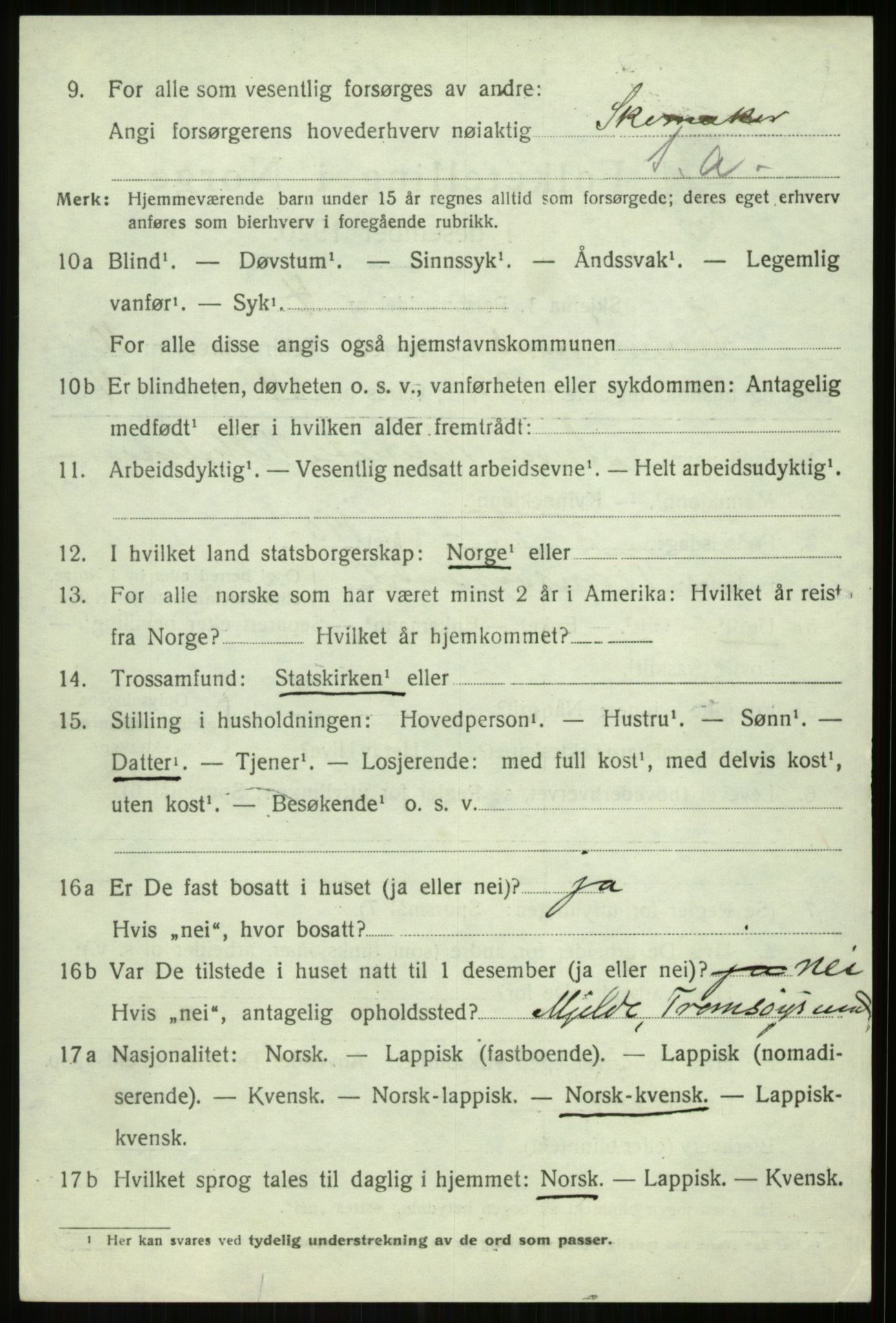 SATØ, 1920 census for Tromsøysund, 1920, p. 7231