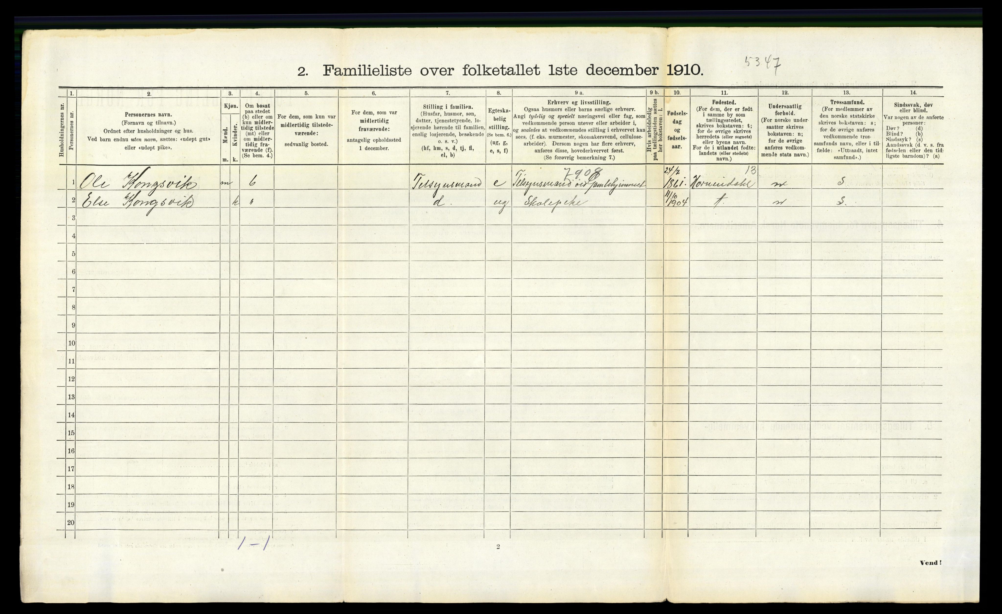 RA, 1910 census for Trondheim, 1910, p. 7136