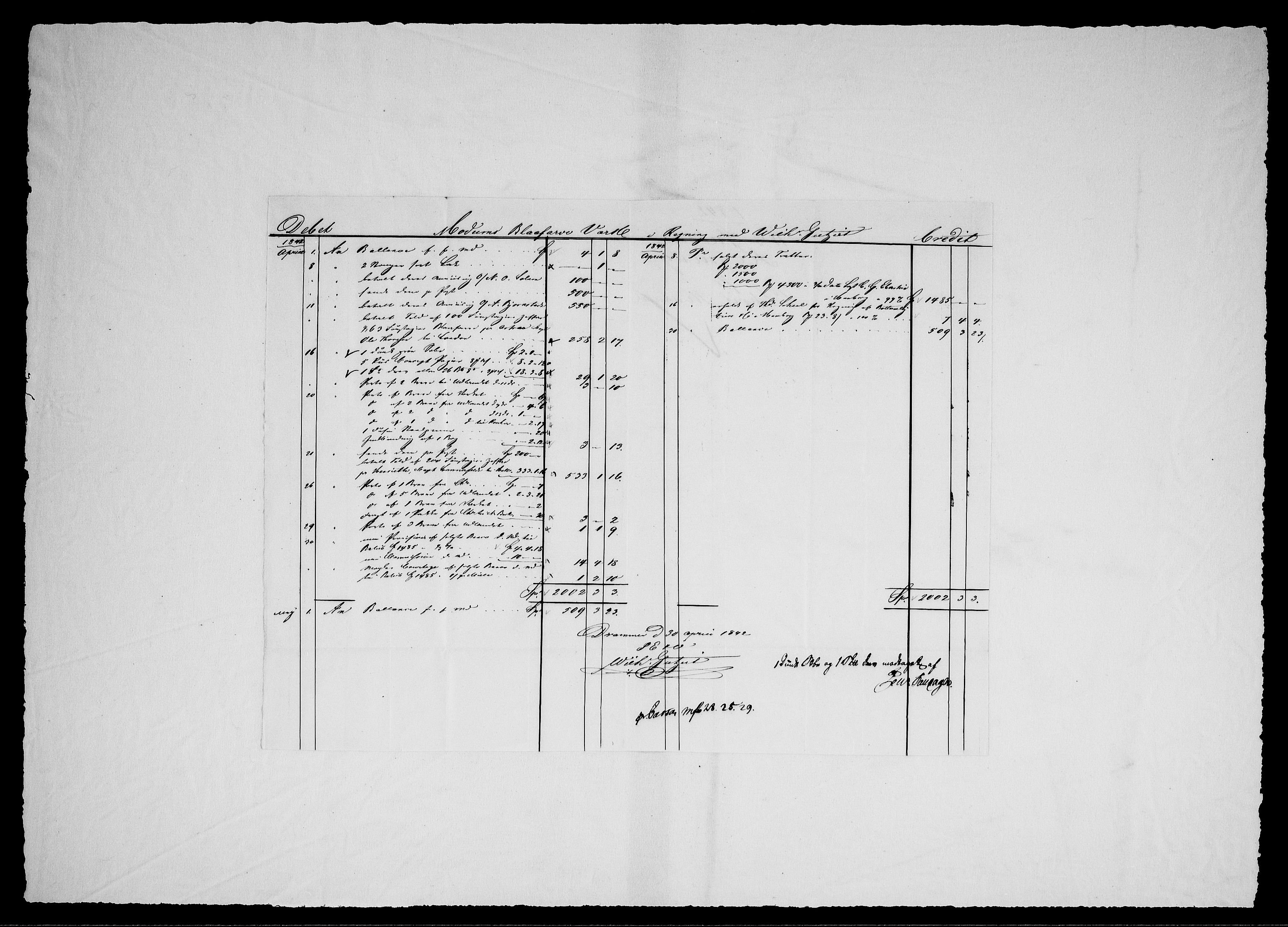 Modums Blaafarveværk, AV/RA-PA-0157/G/Gd/Gdc/L0220/0001: -- / Hiesige und Auswartige Rechnungen, 1841-1846, p. 8