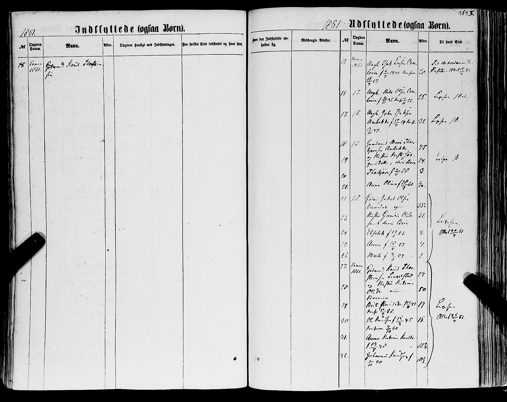 Tysnes sokneprestembete, SAB/A-78601/H/Haa: Parish register (official) no. A 11, 1860-1871, p. 364
