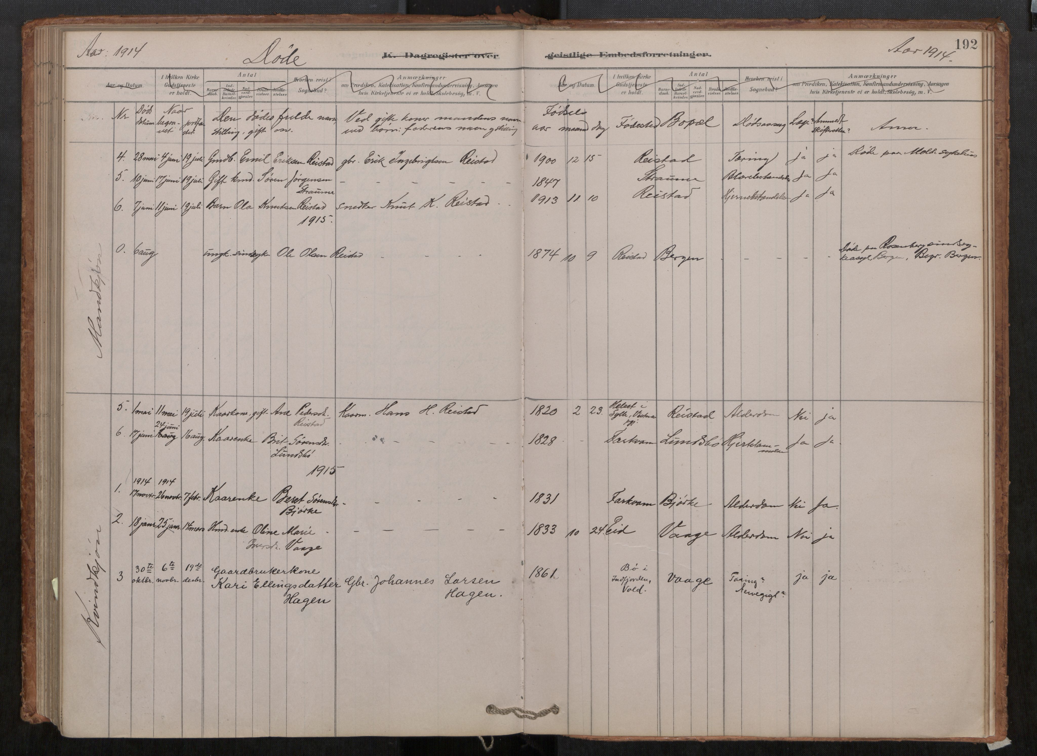 Ministerialprotokoller, klokkerbøker og fødselsregistre - Møre og Romsdal, SAT/A-1454/550/L0621: Parish register (official) no. 550A01, 1878-1915, p. 192