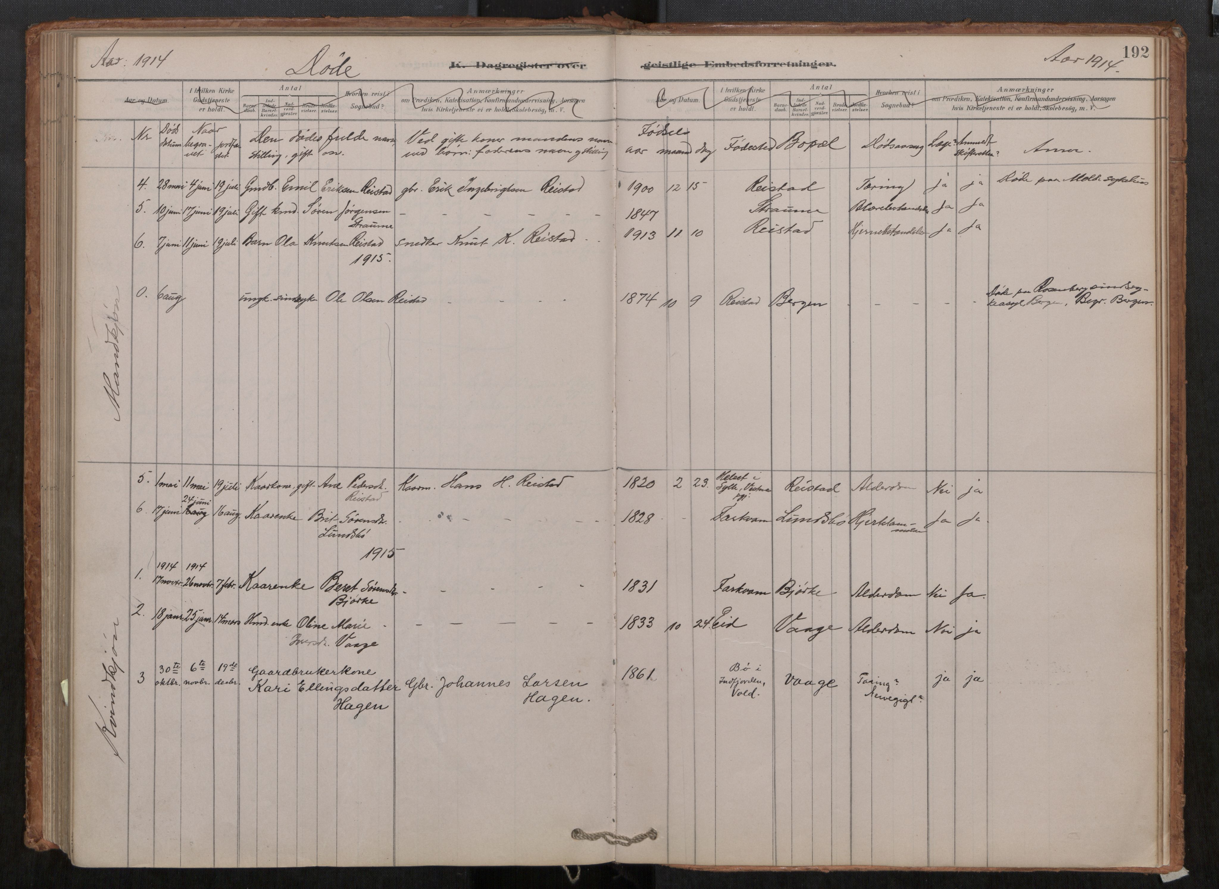 Ministerialprotokoller, klokkerbøker og fødselsregistre - Møre og Romsdal, AV/SAT-A-1454/550/L0621: Parish register (official) no. 550A01, 1878-1915, p. 192