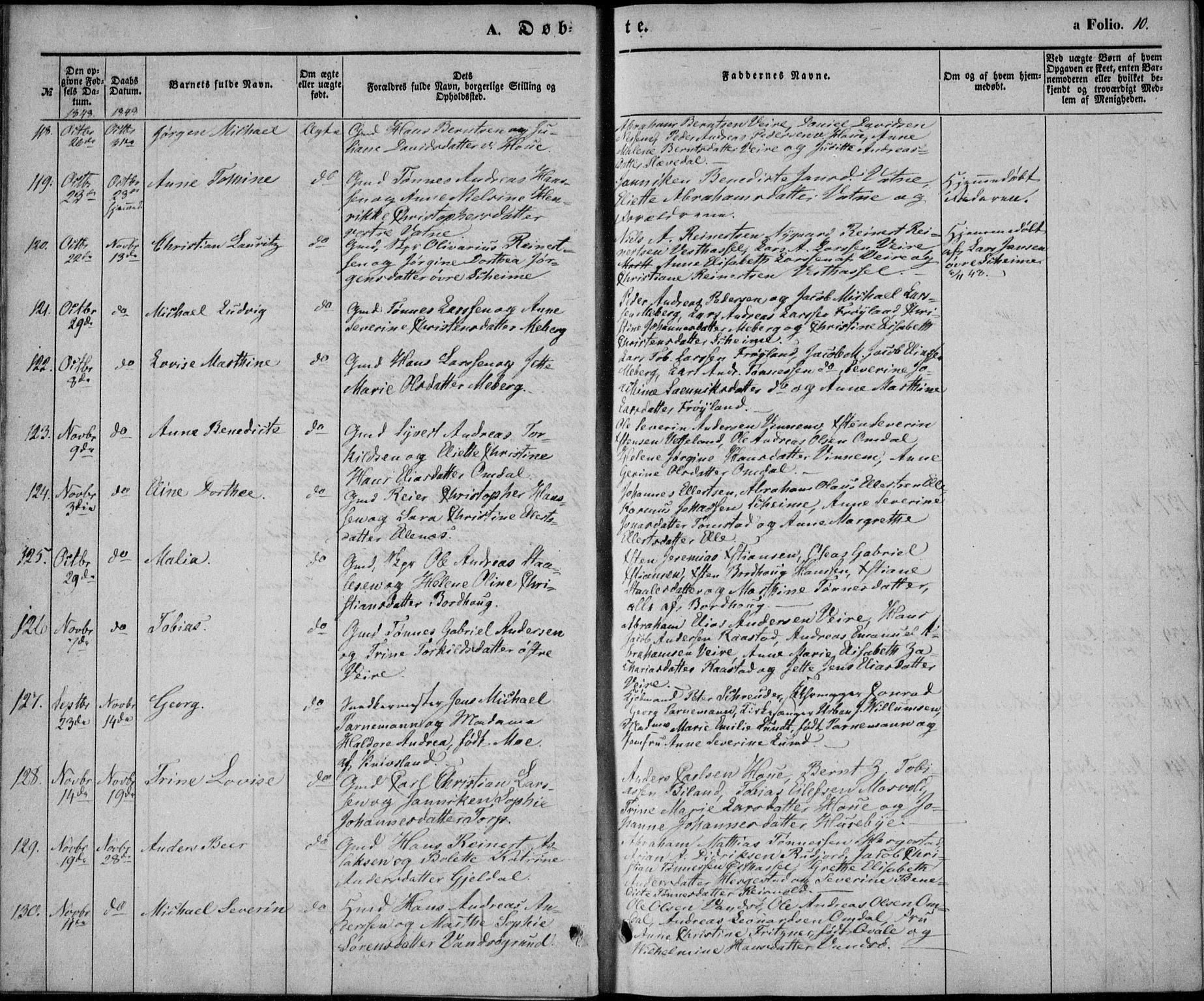 Lista sokneprestkontor, AV/SAK-1111-0027/F/Fb/L0002: Parish register (copy) no. B 2, 1847-1862, p. 10