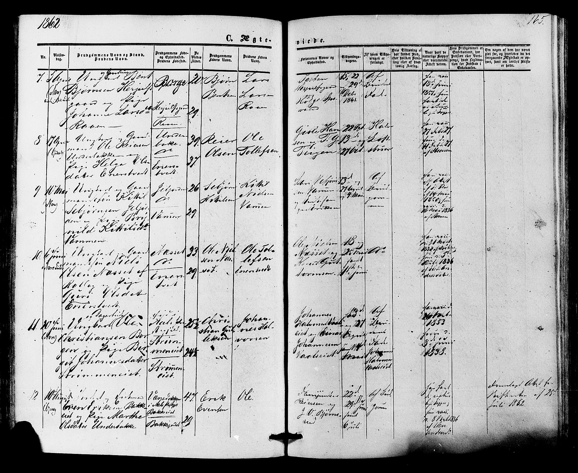 Nore kirkebøker, SAKO/A-238/F/Fa/L0003: Parish register (official) no. I 3, 1858-1866, p. 165