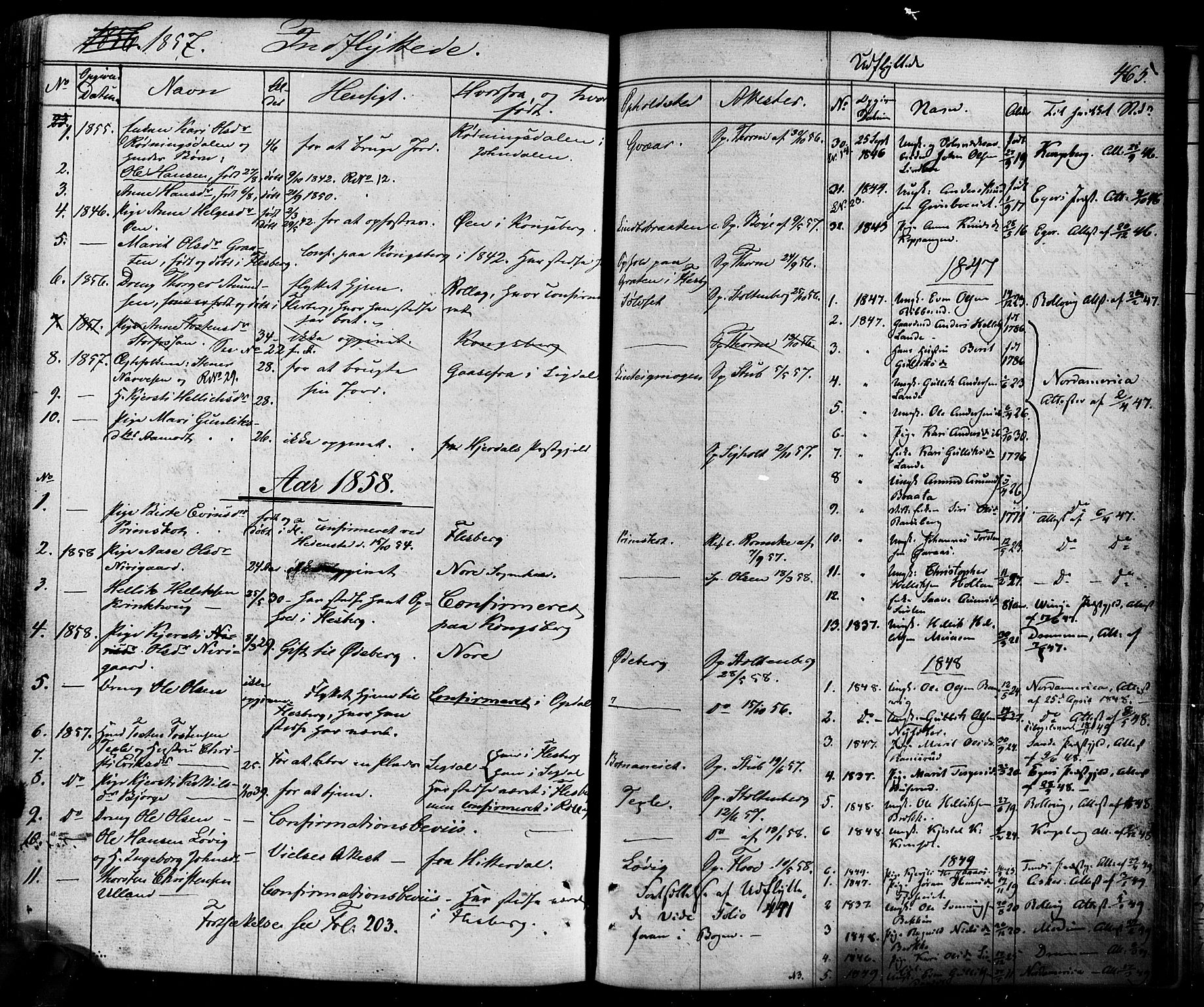 Flesberg kirkebøker, SAKO/A-18/F/Fa/L0006: Parish register (official) no. I 6, 1834-1860, p. 465