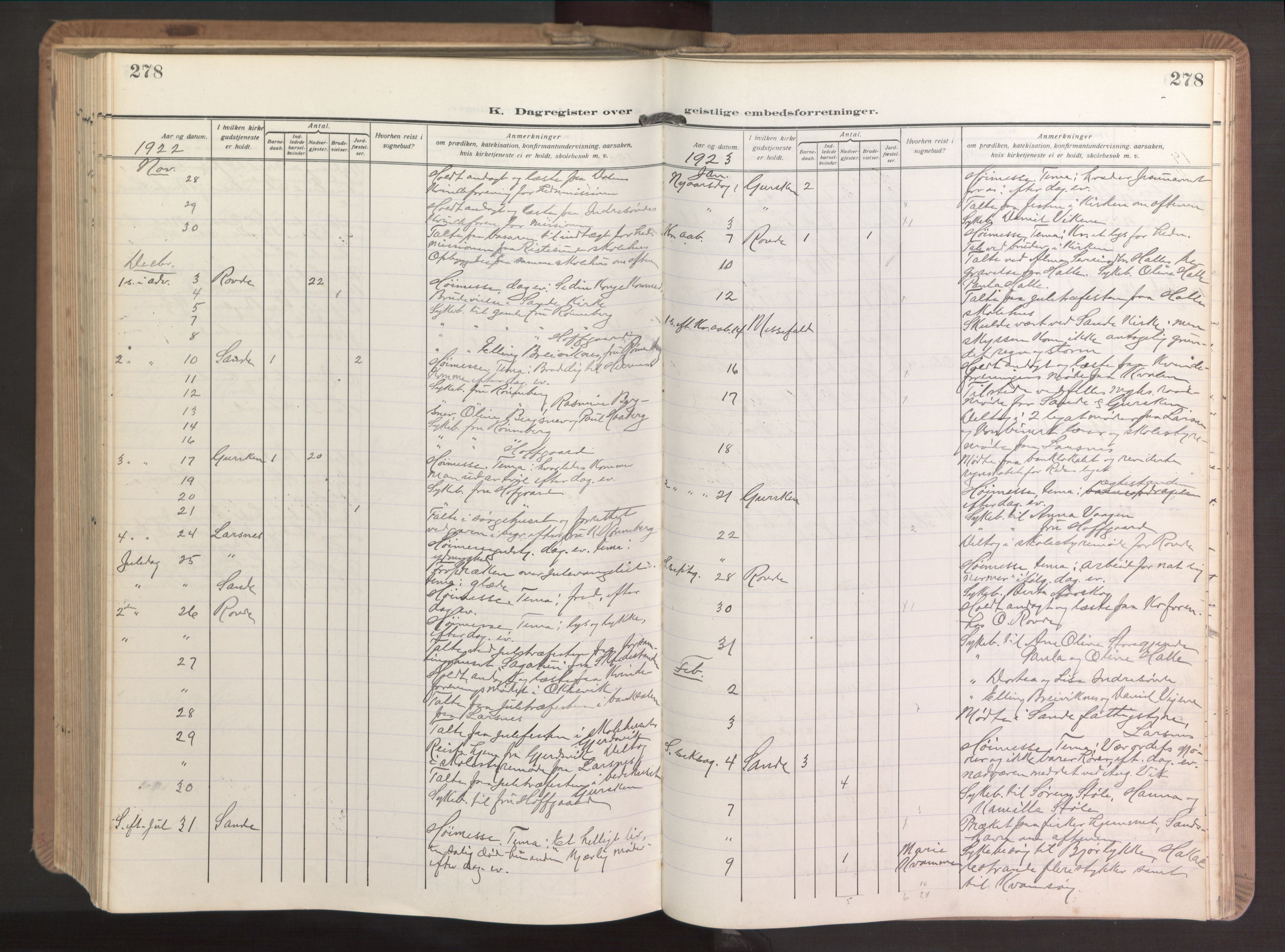 Ministerialprotokoller, klokkerbøker og fødselsregistre - Møre og Romsdal, AV/SAT-A-1454/503/L0044: Parish register (official) no. 503A12, 1918-1931, p. 278