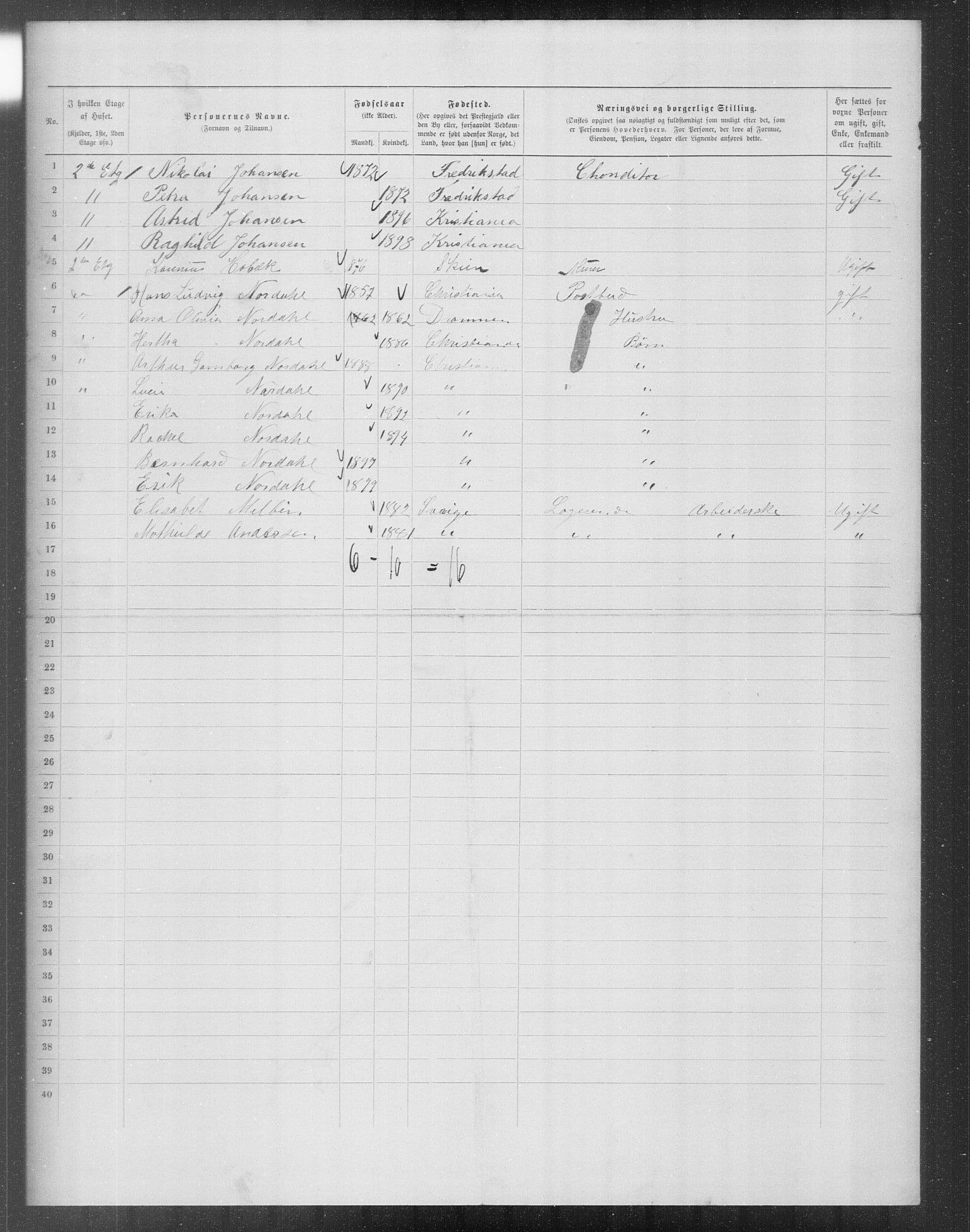 OBA, Municipal Census 1899 for Kristiania, 1899, p. 11894